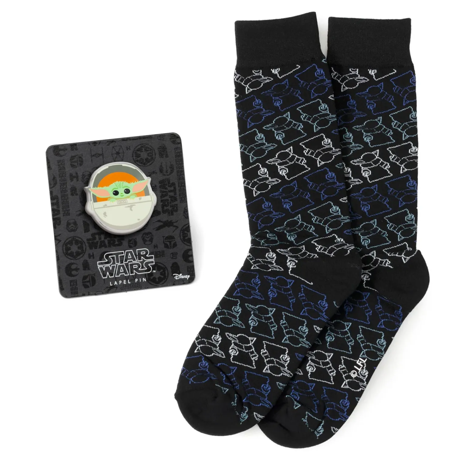 Sale Grogu Outline Black Gift Set Socks