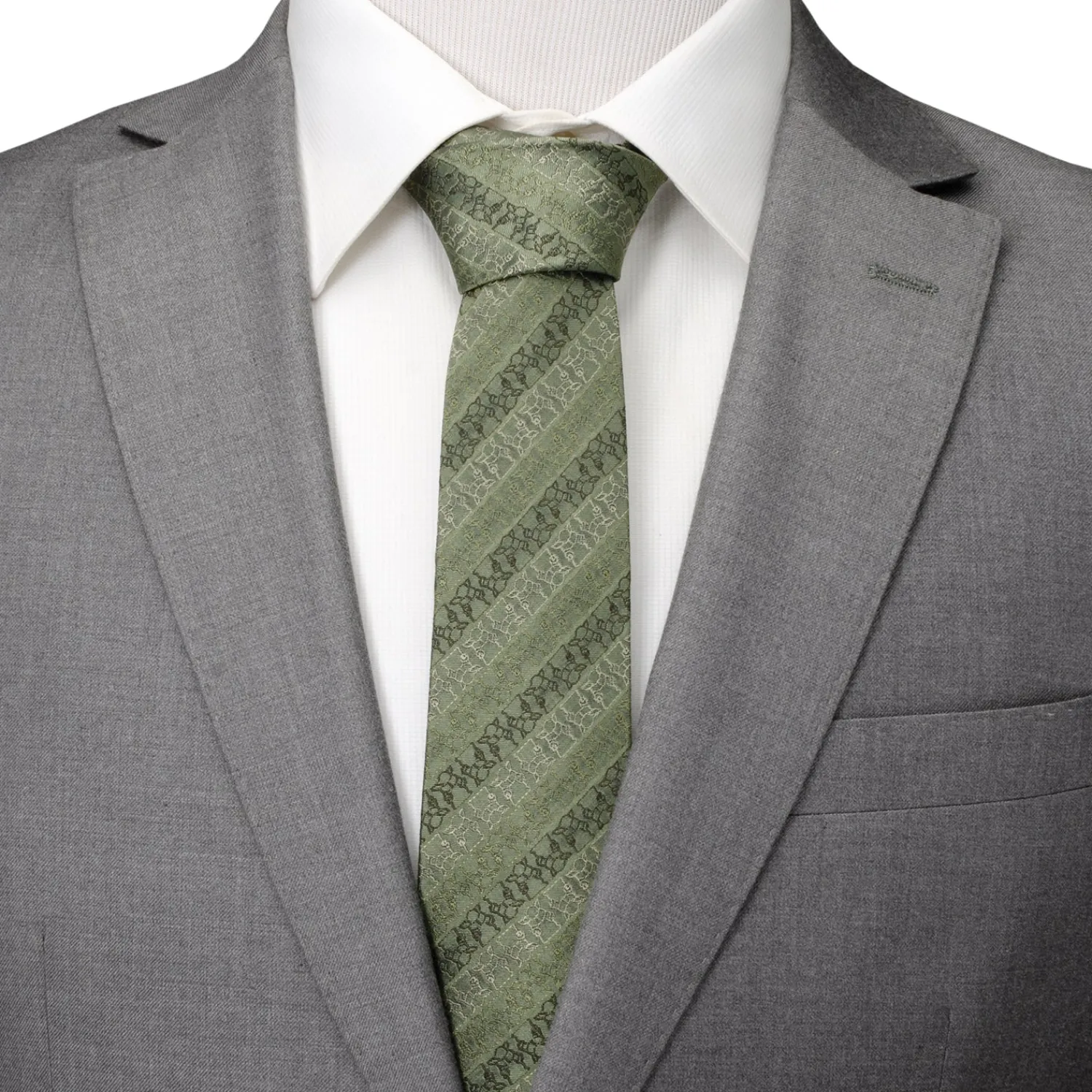 Cheap Grogu Outline Stripe Sage Green Men's Tie Star Wars Ties