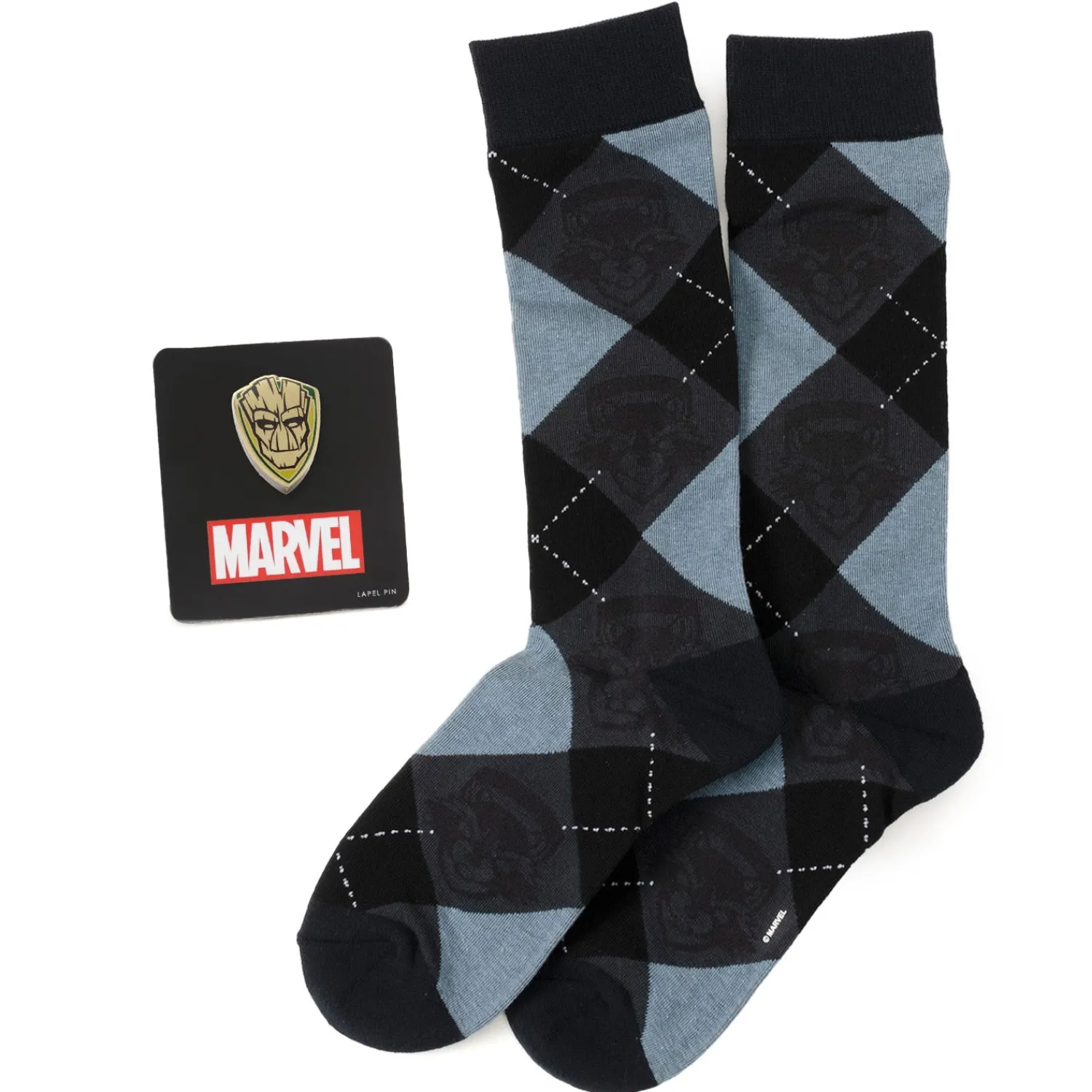 Discount Groot Rocket Argyle Blue Gift Set Socks