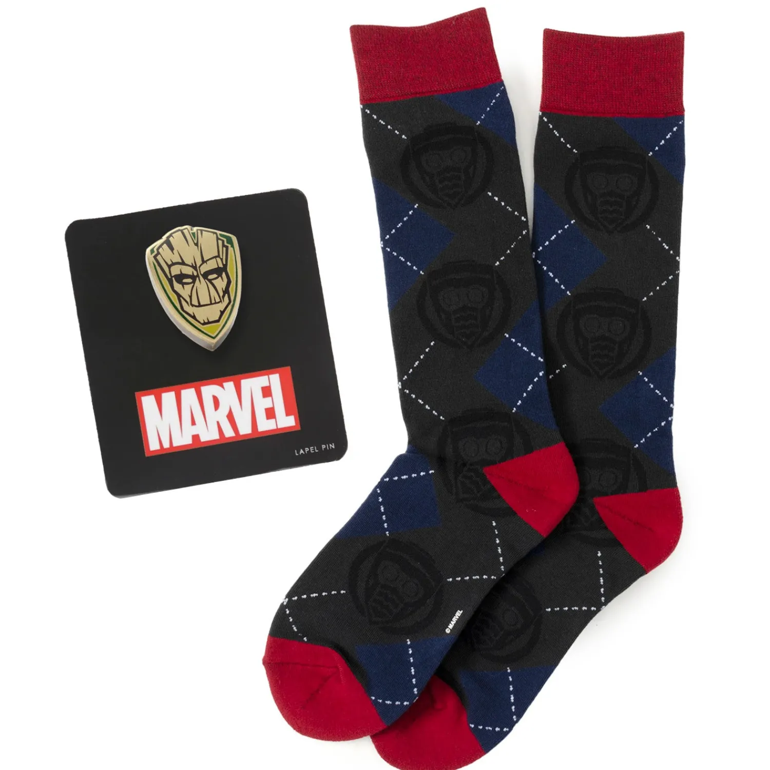 Store Groot Star-Lord Charcoal Argyle Gift Set Socks