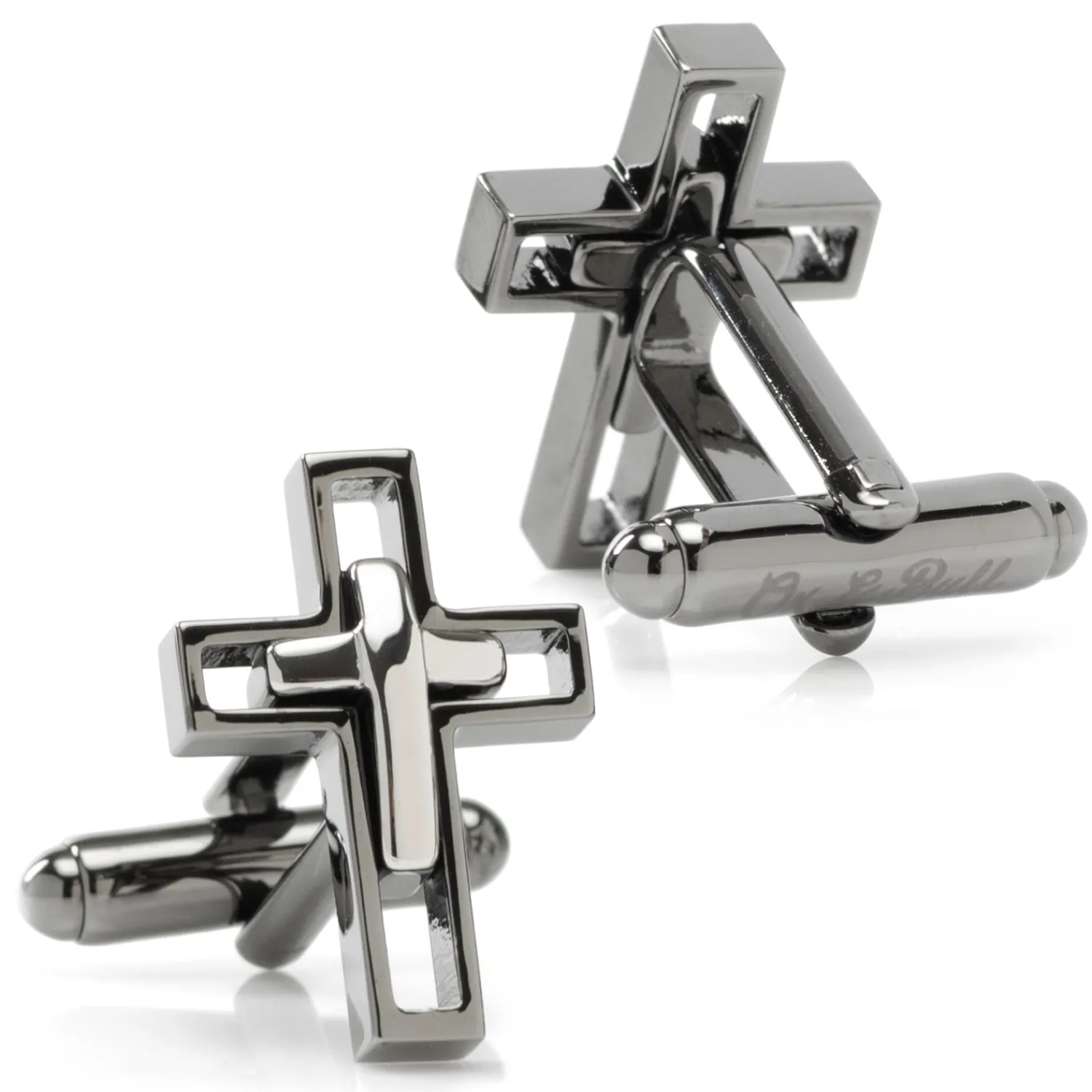 Flash Sale Gun Metal Cut Out Cross Cufflinks Luxury Cufflinks | Hobbies & Interests Cufflinks