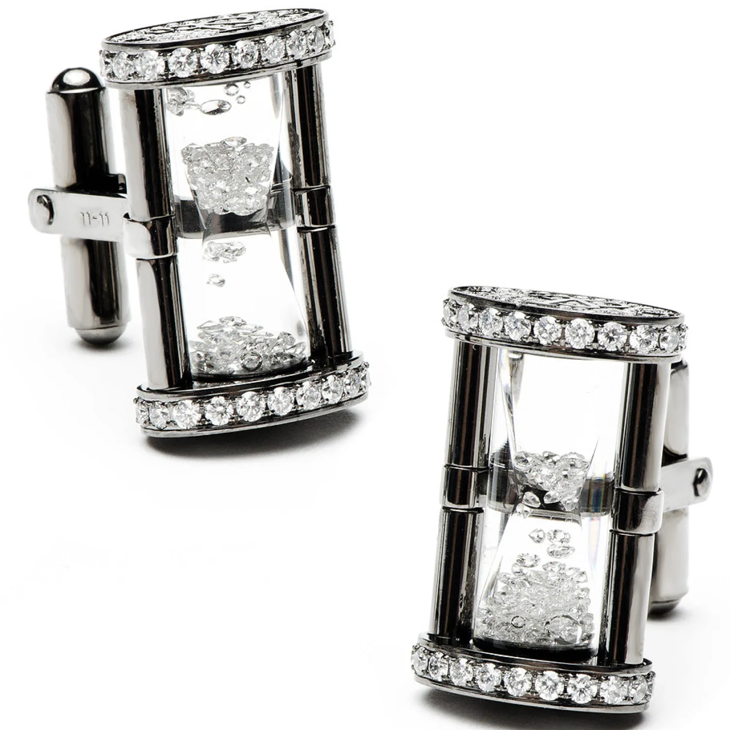 Outlet Gunmetal Diamond Hourglass Cufflinks Luxury Cufflinks | Hobbies & Interests Cufflinks