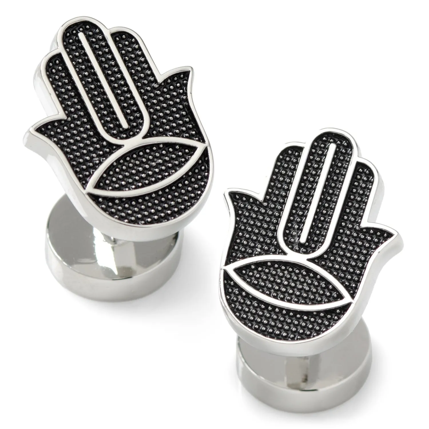 Outlet Hamsa Textured Silver Cufflinks Luxury Cufflinks | Hobbies & Interests Cufflinks