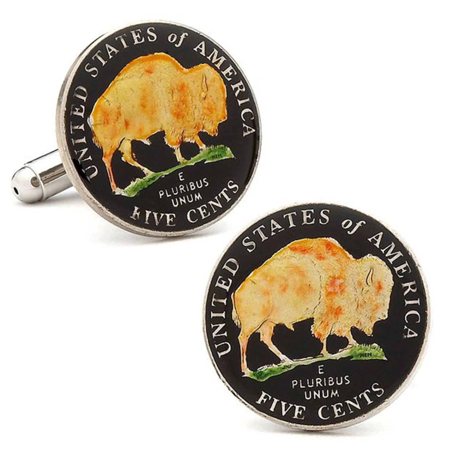 Outlet Hand Painted American Buffalo Nickel Coin Cufflinks Luxury Cufflinks | Hobbies & Interests Cufflinks