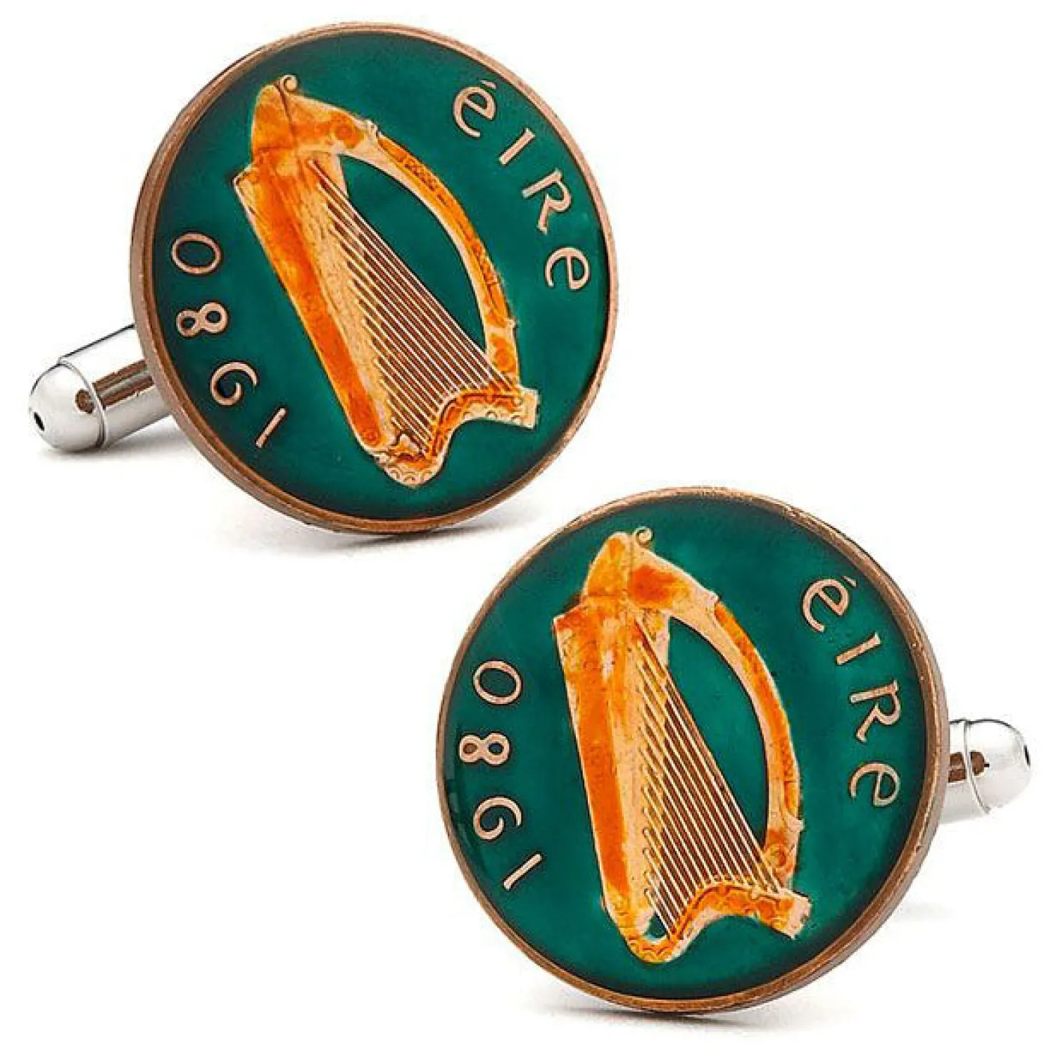 Cheap Hand Painted Irish Eire Coin Cufflinks Luxury Cufflinks | Hobbies & Interests Cufflinks