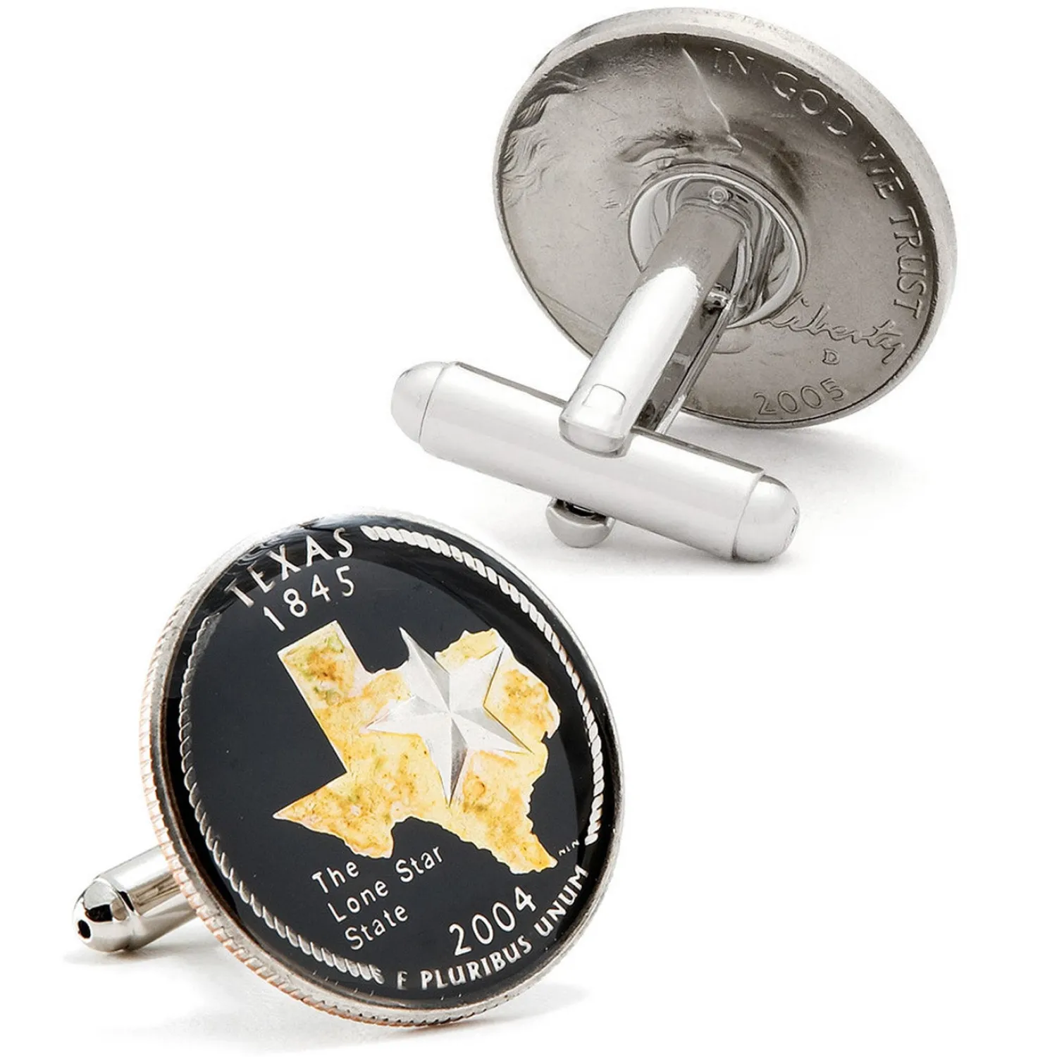 Outlet Hand Painted Texas State Quarter Cufflinks Luxury Cufflinks | Hobbies & Interests Cufflinks