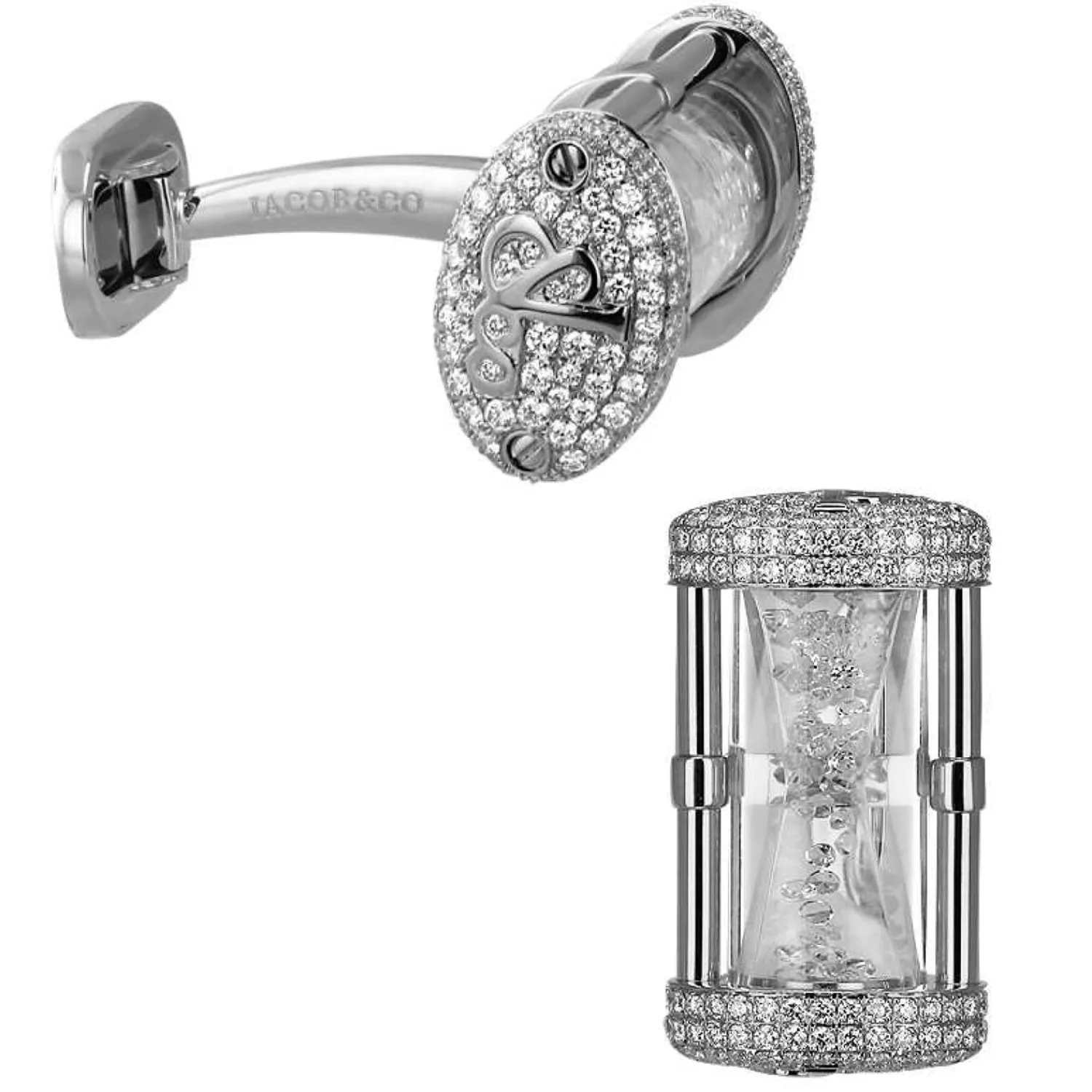 Cheap Hour Glass Cufflinks with White Diamonds Luxury Cufflinks | Hobbies & Interests Cufflinks