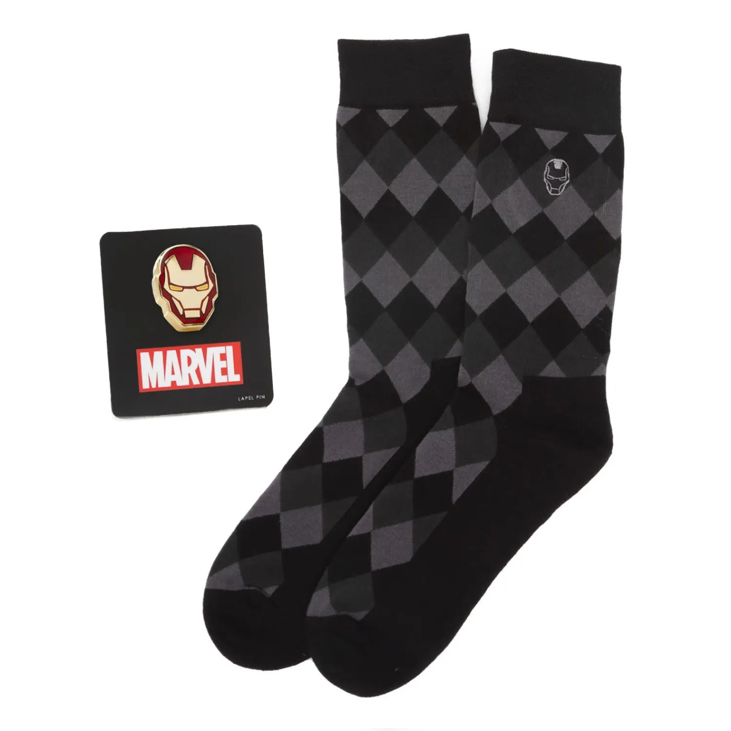 New Iron Man Argyle Black Gift Set Socks