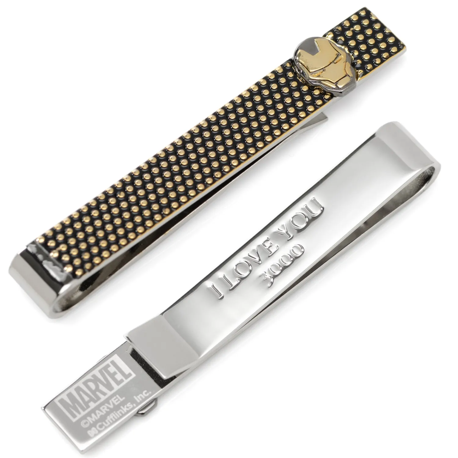 Cheap Iron Man "I Love You 3000" Textured Hidden Message Tie Bar Movies & Characters Tie Bars | Hidden Message Tie Bars