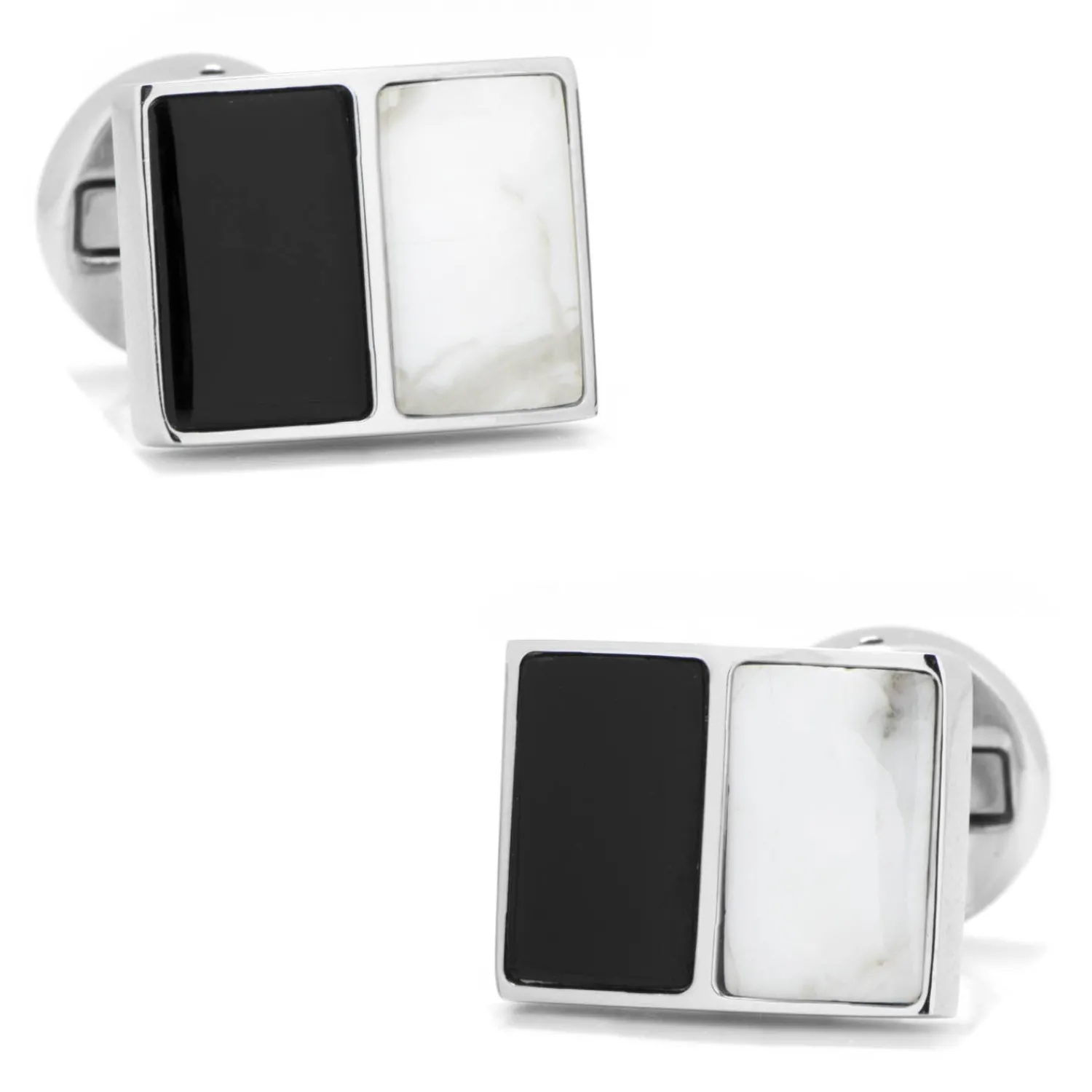 Flash Sale Jade and Onyx Split Stainless Steel Cufflinks Luxury Cufflinks | Hobbies & Interests Cufflinks