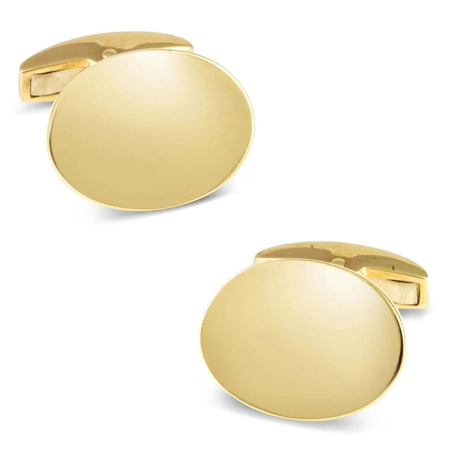 Cheap 18K Gold Plain Oval Cufflinks Luxury Cufflinks | Hobbies & Interests Cufflinks