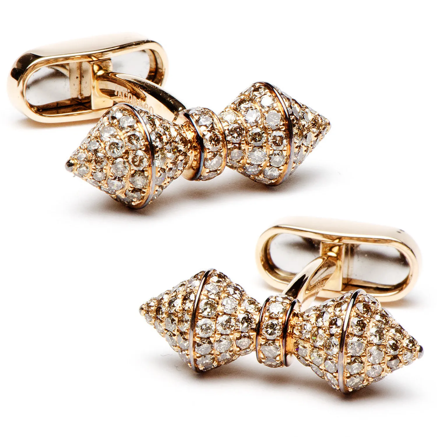 Hot 18K Rose Gold Diamond Barbell Cufflinks Luxury Cufflinks | Hobbies & Interests Cufflinks