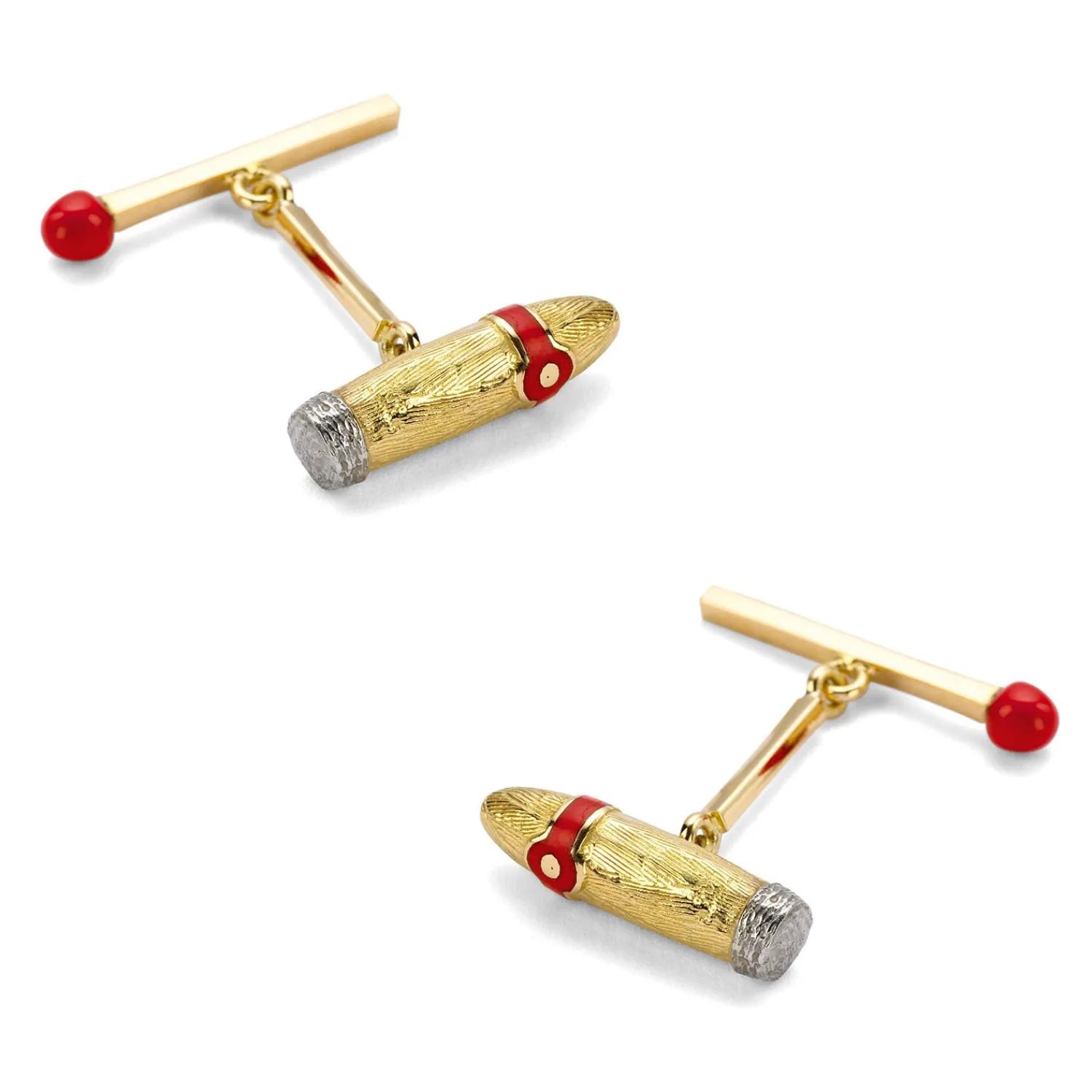 Outlet 18K Yellow Gold Cigar & Matchstick Cufflinks Luxury Cufflinks | Designer Cufflinks