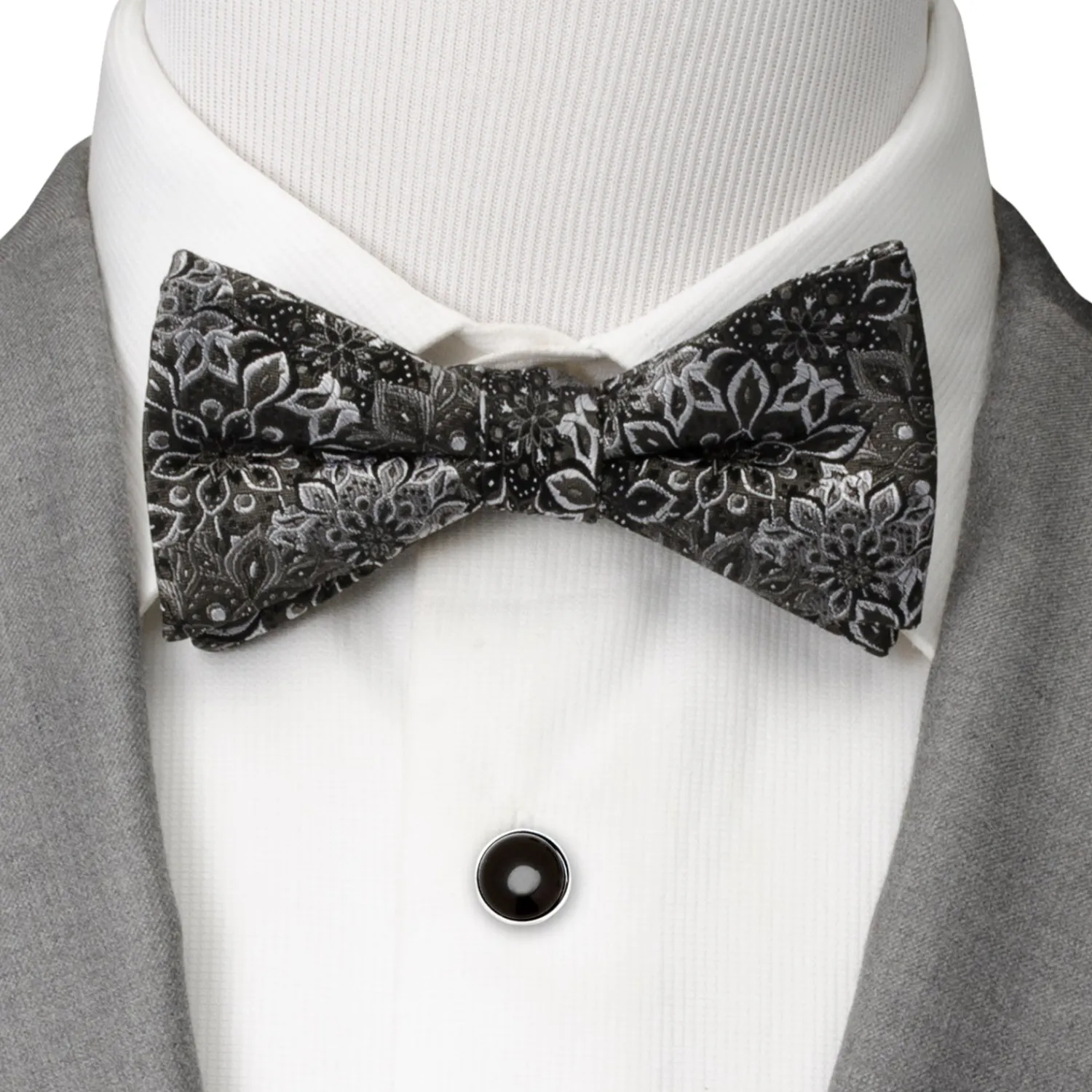 Clearance Kaleido Floral Charcoal Men's Bow Tie Classic Ties | Bow Ties