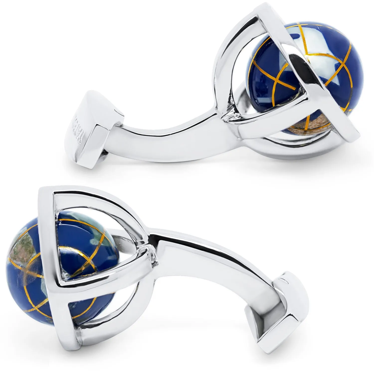 Outlet Lapis Globe Cufflinks Luxury Cufflinks | Hobbies & Interests Cufflinks