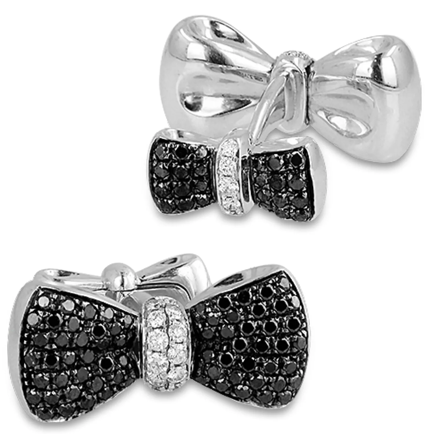 Best Large Bow Tie Cufflinks with Black Diamonds Luxury Cufflinks | Hobbies & Interests Cufflinks