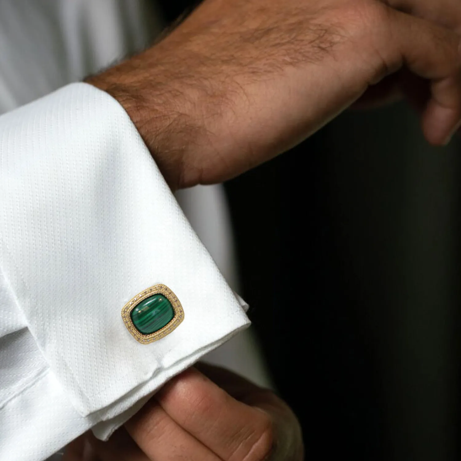 Discount Malachite with Diamond Cufflinks Luxury Cufflinks | Hobbies & Interests Cufflinks