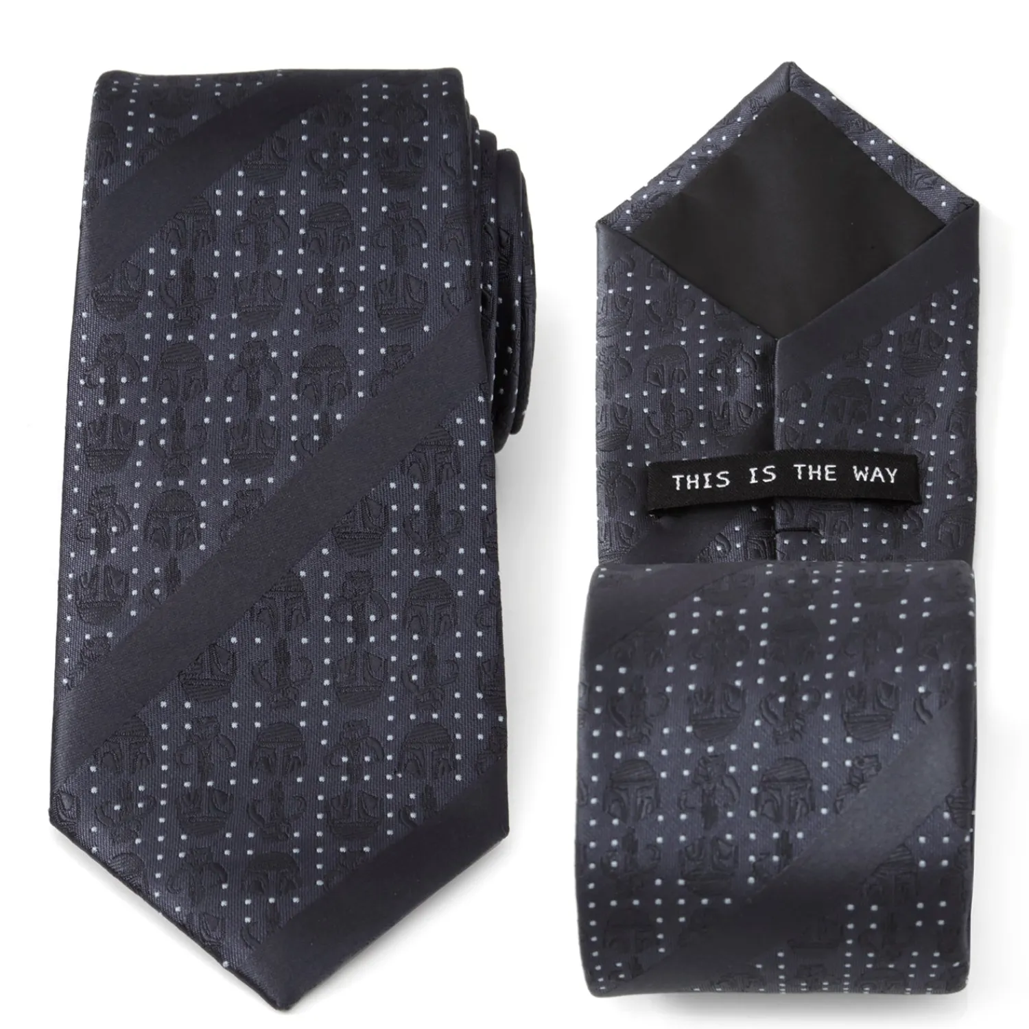 Clearance Mandalorian Blue Stripe Dotted Men's Tie Star Wars Ties