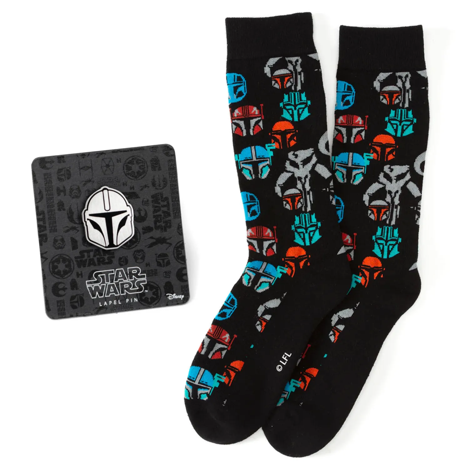 Online Mandalorian Helmet Multicolored Black Gift Set Socks