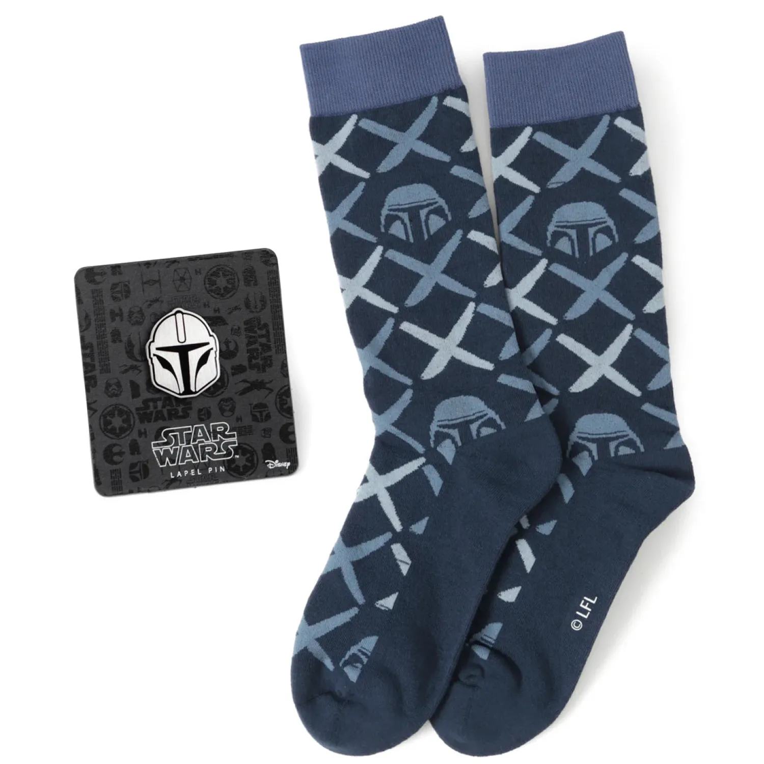 Fashion Mandalorian Helmet Navy Gift Set Socks