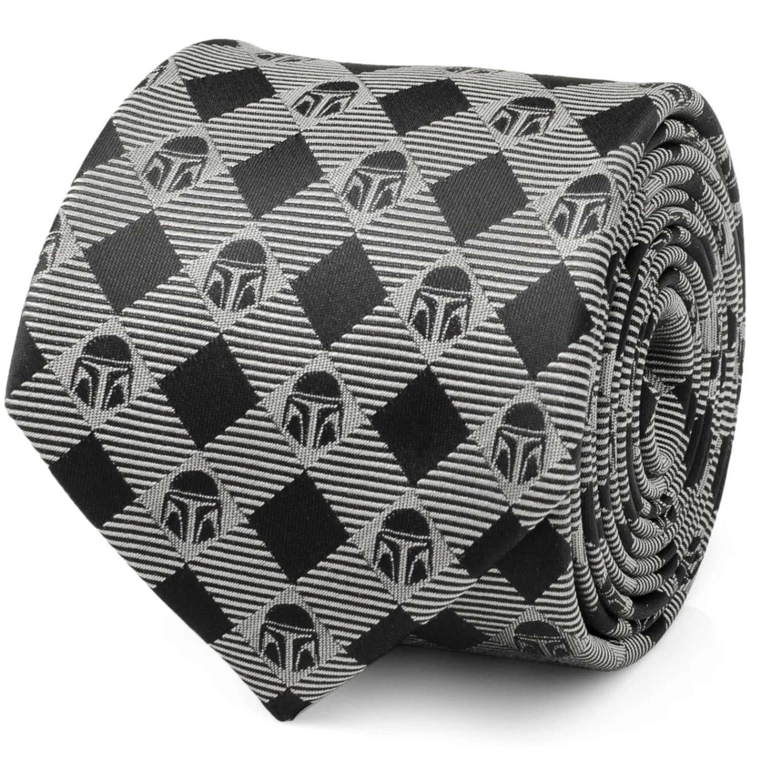 New Mandalorian Plaid Black Gray Men's Tie Star Wars Ties