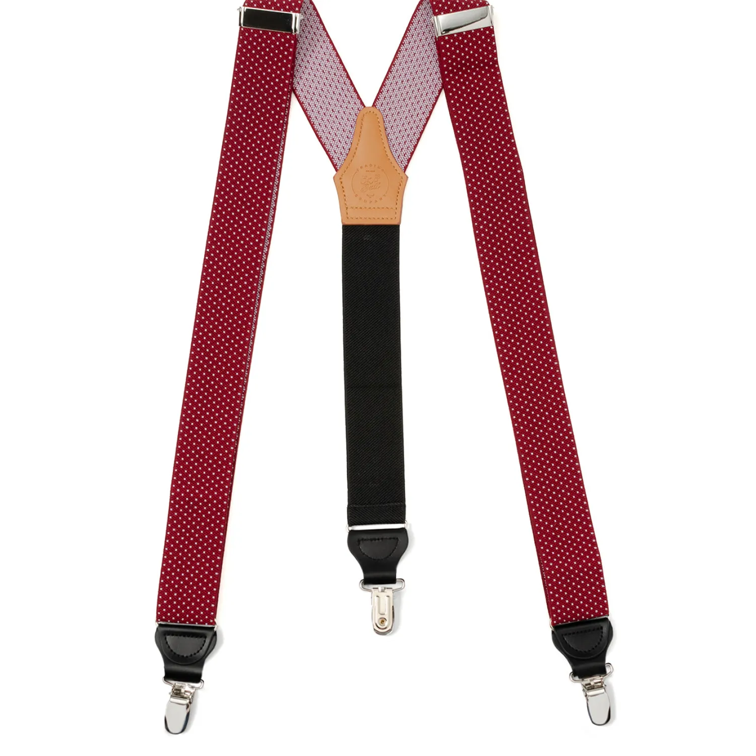 Discount Maroon Dot Clip Suspenders Suspenders | Leather Goods