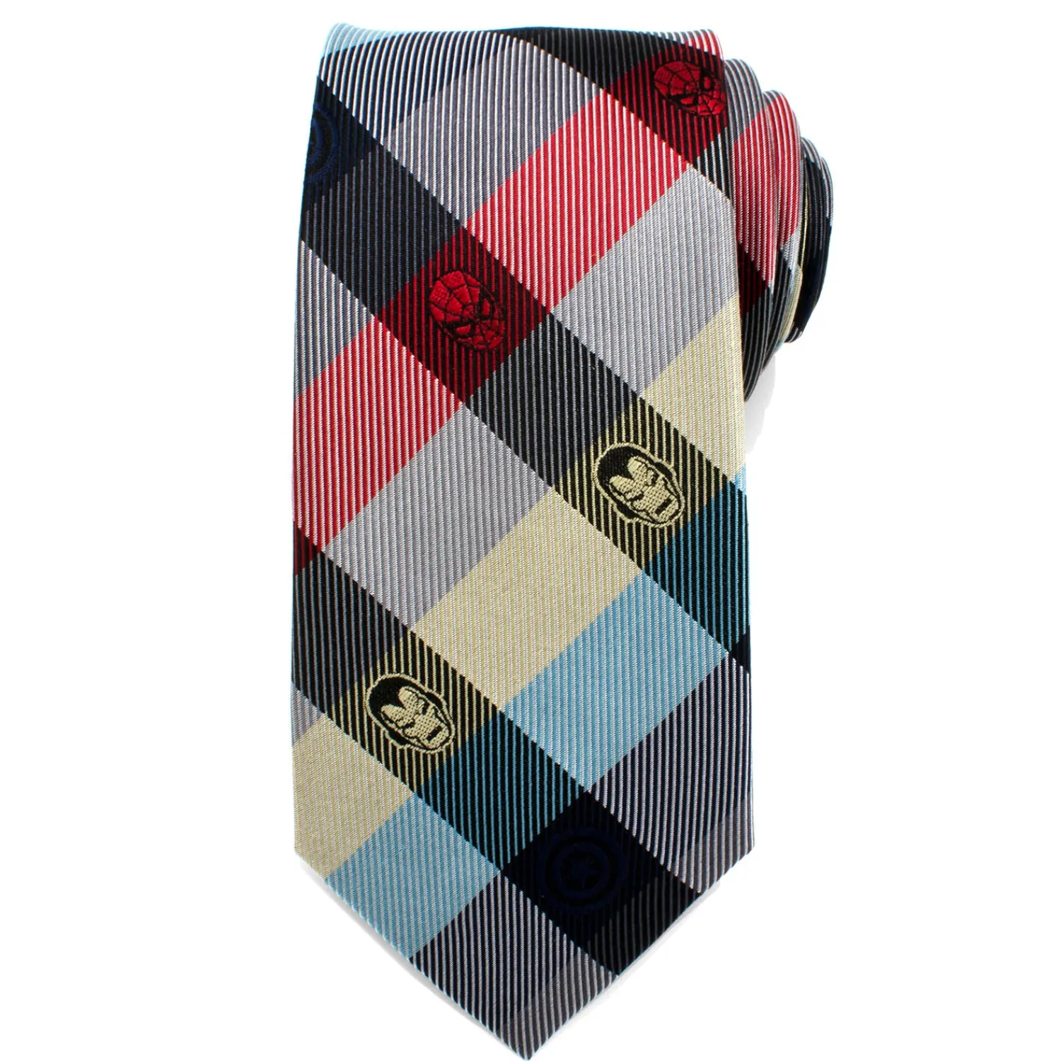 Online Comics Plaid Men's Tie Marvel Ties