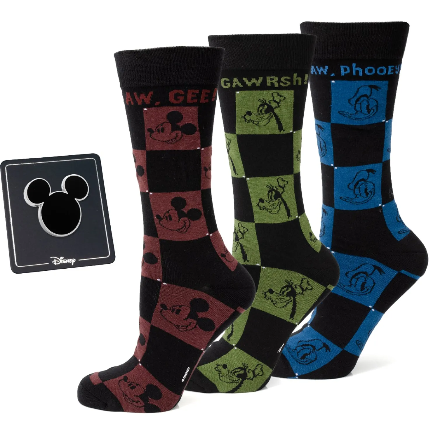 Best Mickey and Friends Checkered Black Gift Set Socks