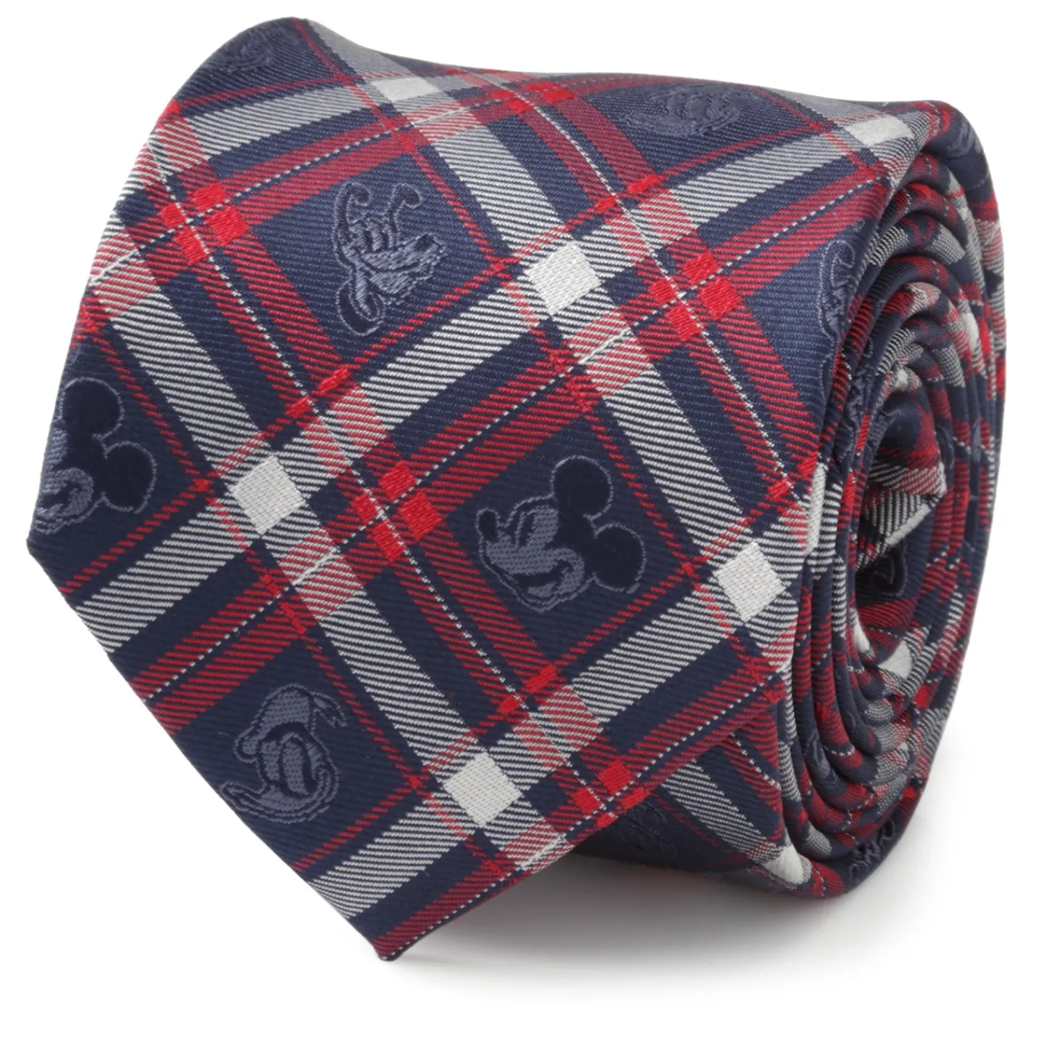 Best Sale Mickey and Friends Navy Plaid Men's Tie Disney Ties