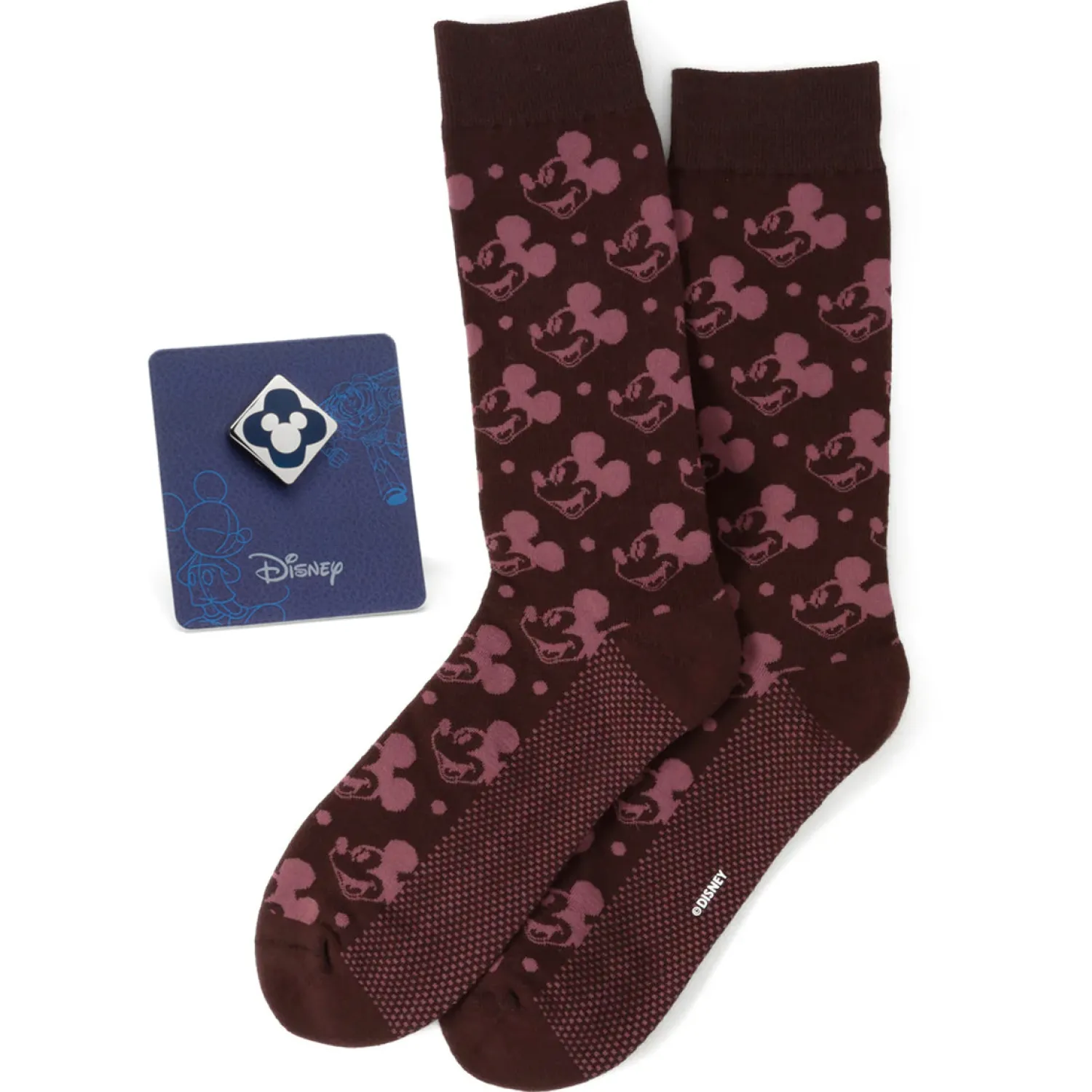 Sale Mickey Dot Red Sock and Mickey Blue Lapel Pin Gift Set Socks