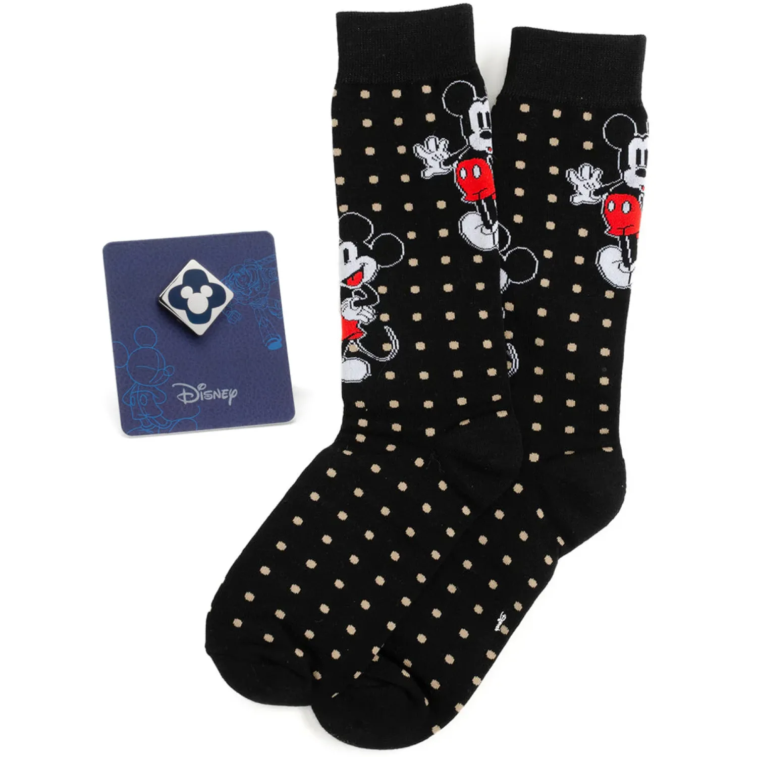 Online Mickey Dot Sock and Mickey Blue Lapel Pin Gift Set Socks