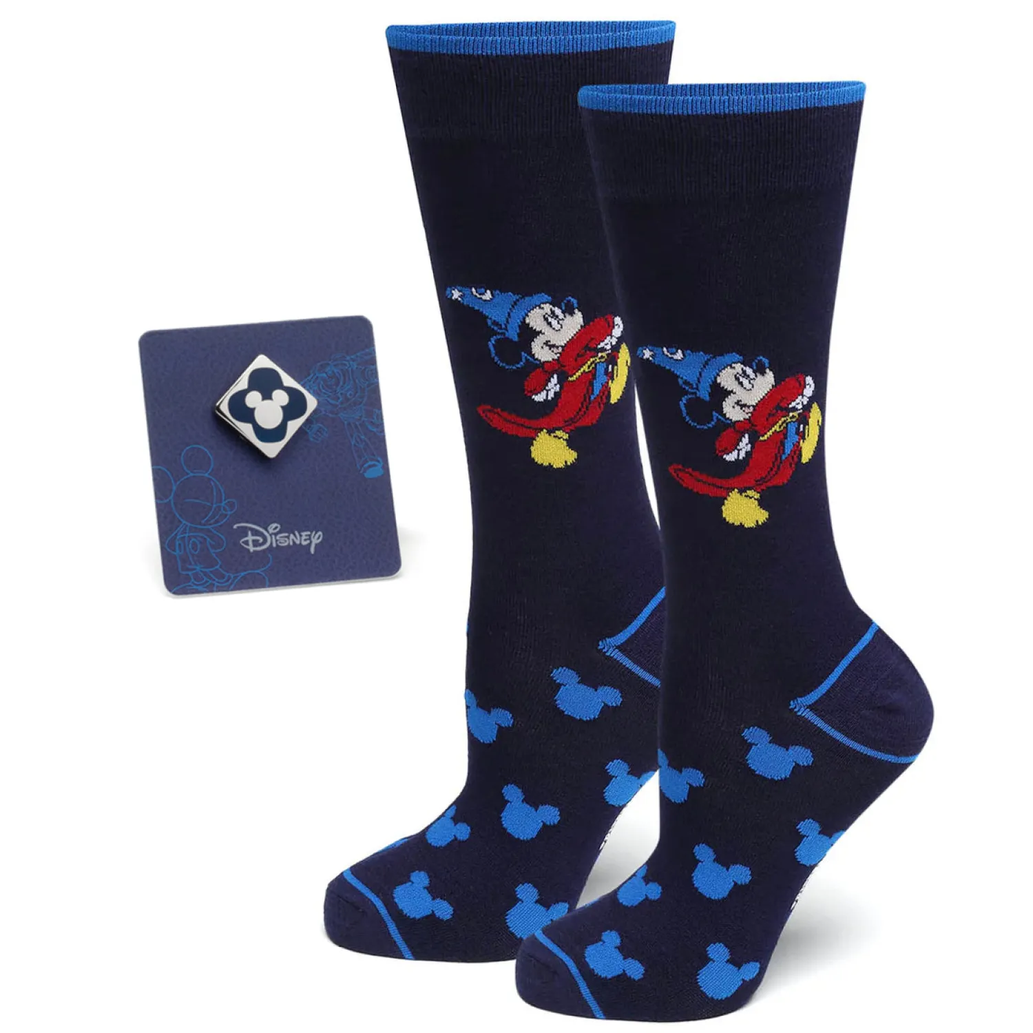 Clearance Mickey Fantasia Navy Sock and Mickey Blue Lapel Pin Gift Set Socks