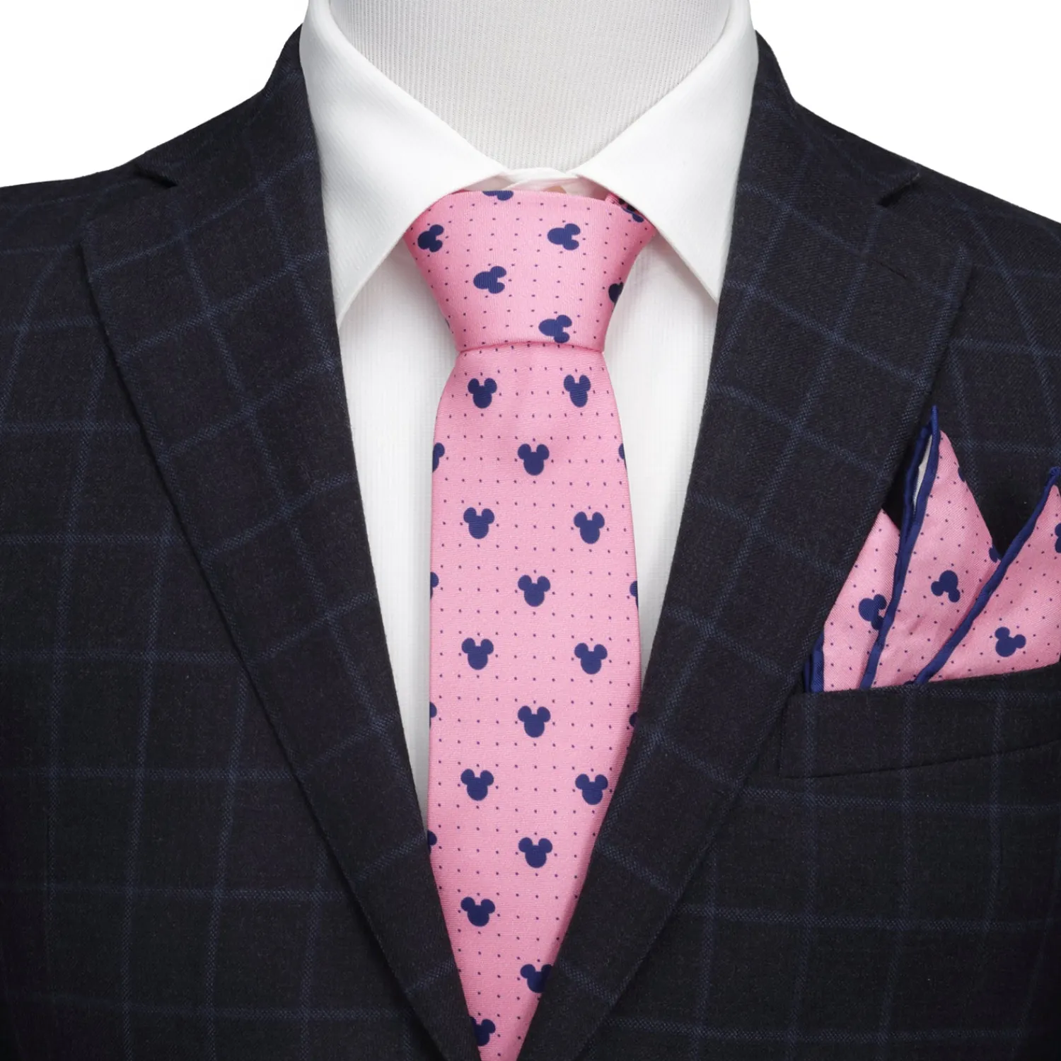 Best Sale Mickey Mouse Dot Pink Men's Tie Disney Ties