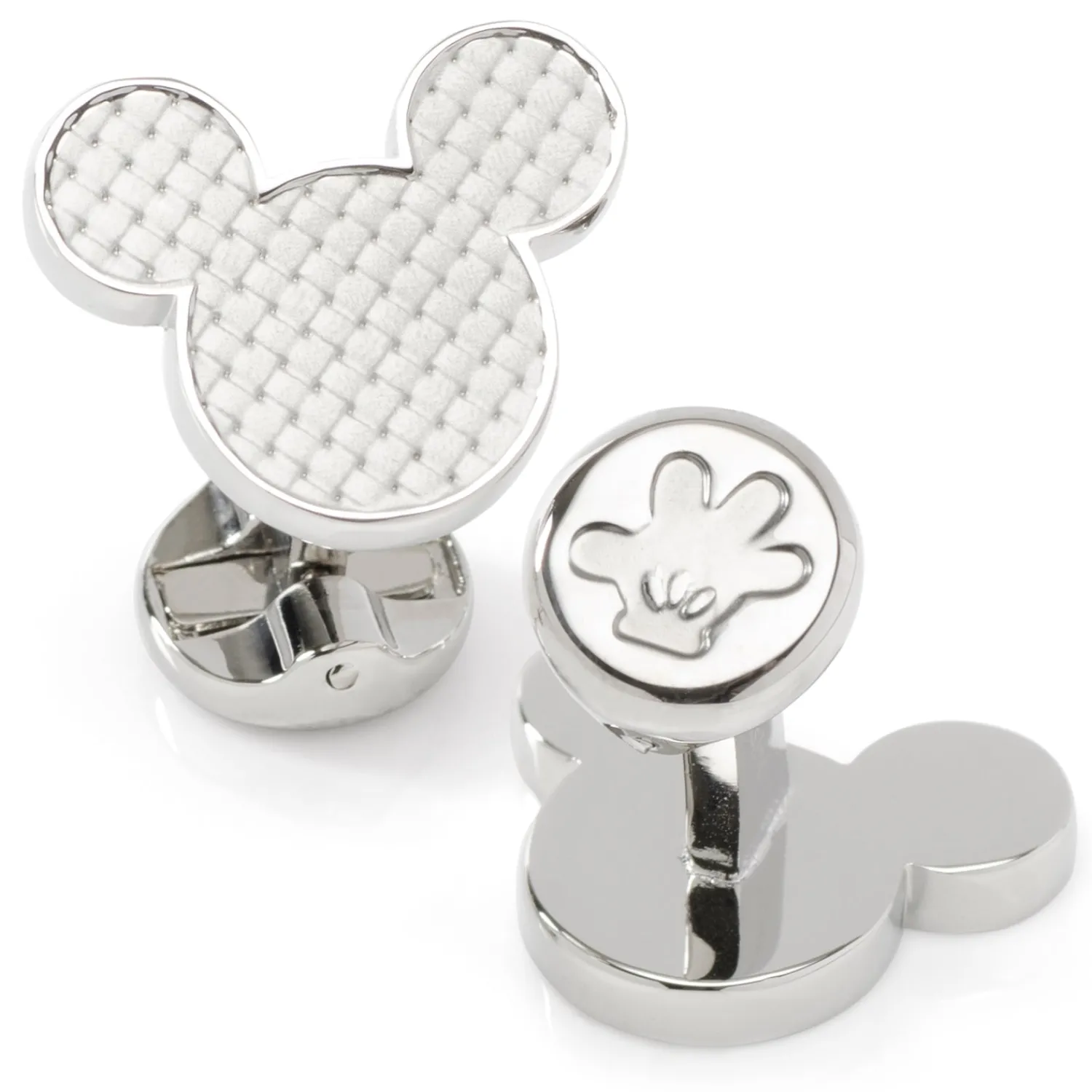 Outlet Mickey Mouse Silhouette Basket Weave Cufflinks Luxury Cufflinks | Movies & Characters Cufflinks