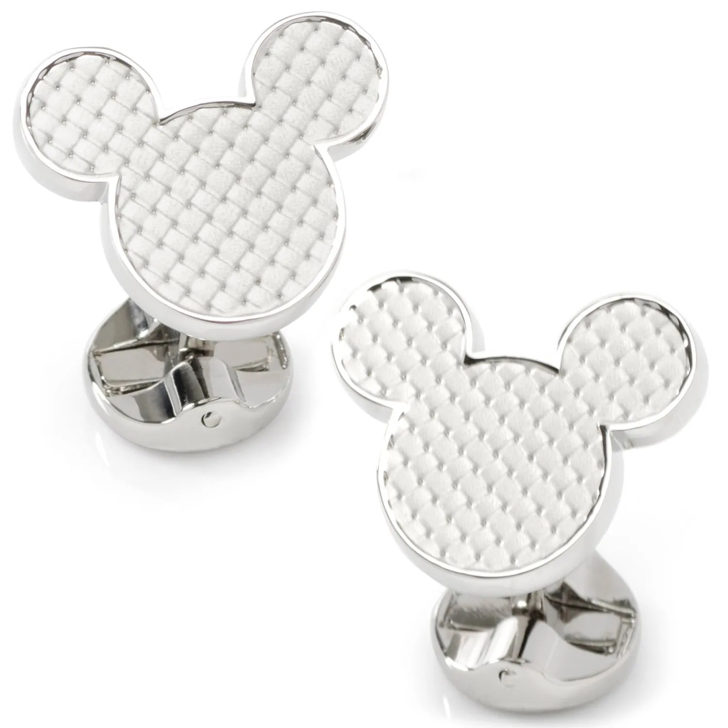 Outlet Mickey Mouse Silhouette Basket Weave Cufflinks Luxury Cufflinks | Movies & Characters Cufflinks