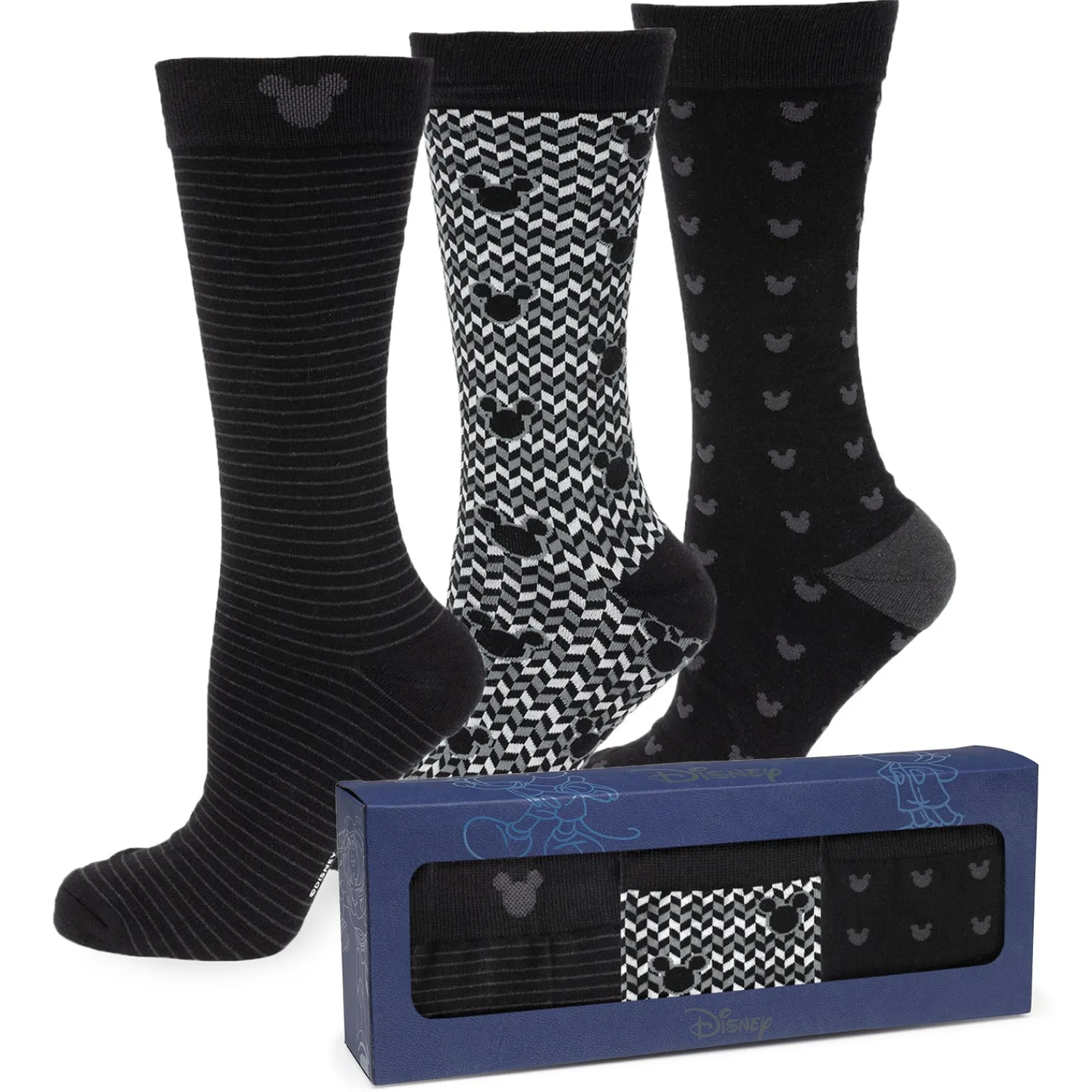 Discount Mickey Mouse Silhouette Black Gift Set Socks