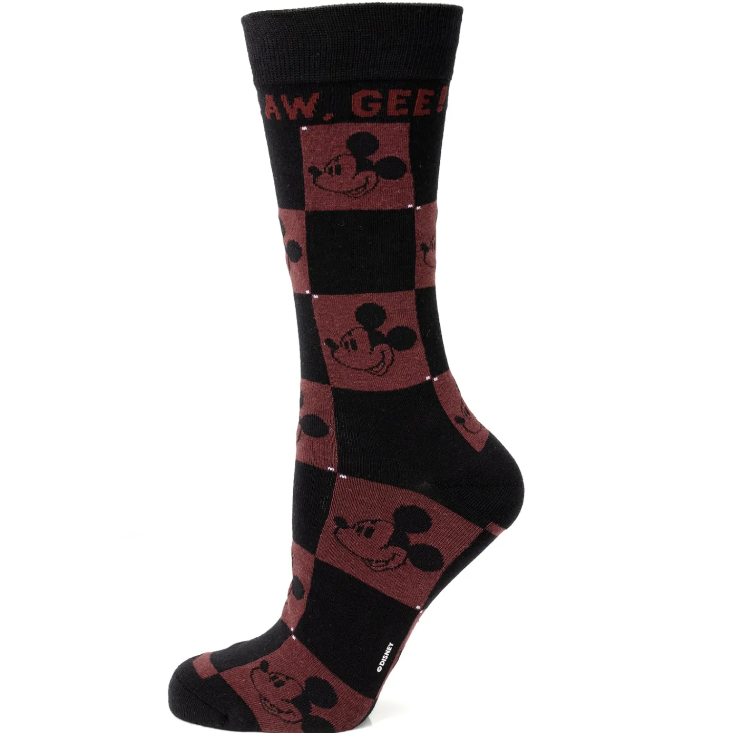 Cheap Mickey Red Check Sock and Mickey Blue Lapel Pin Gift Set Socks