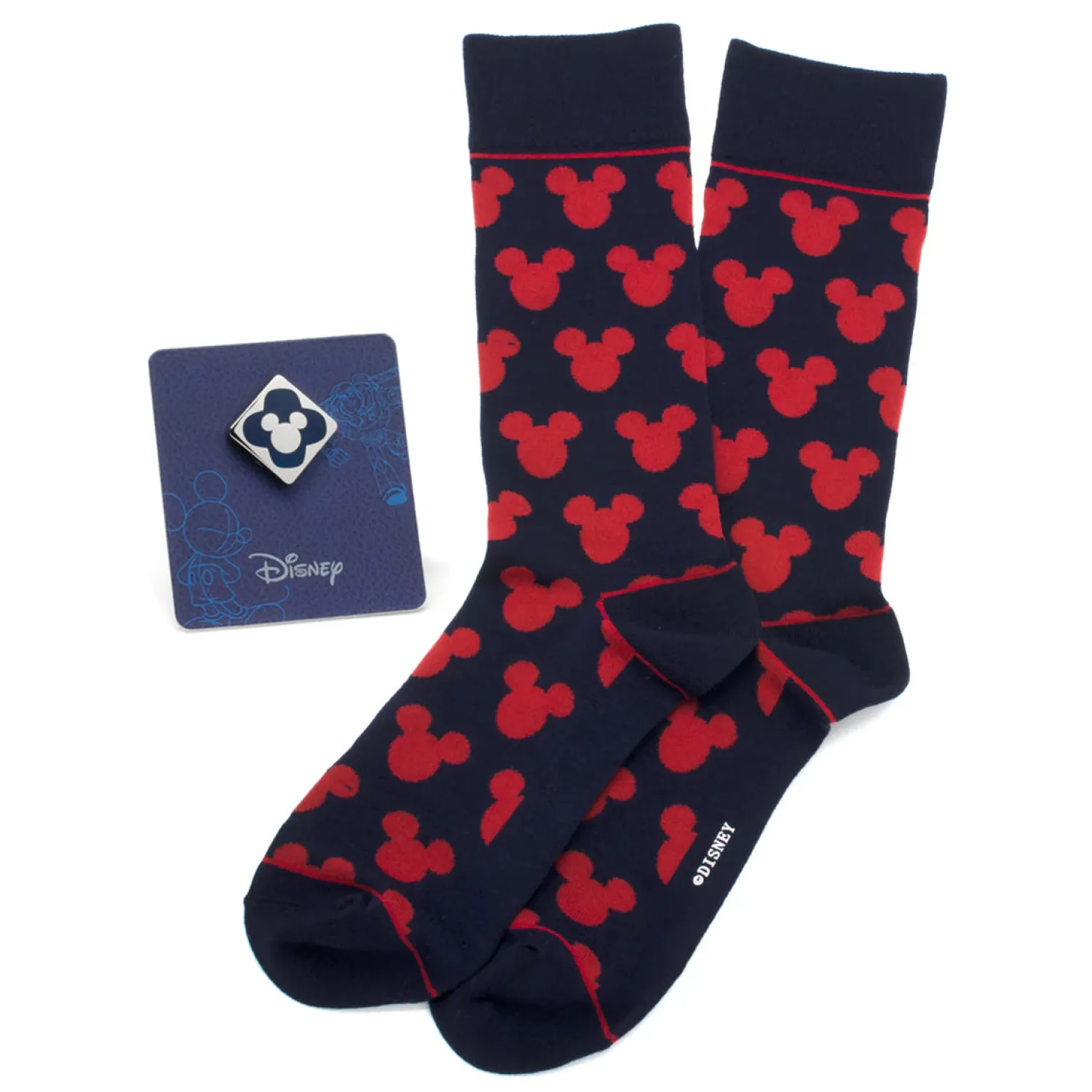 Sale Mickey Silhouette Blue Sock and Mickey Blue Lapel Pin Gift Set Socks