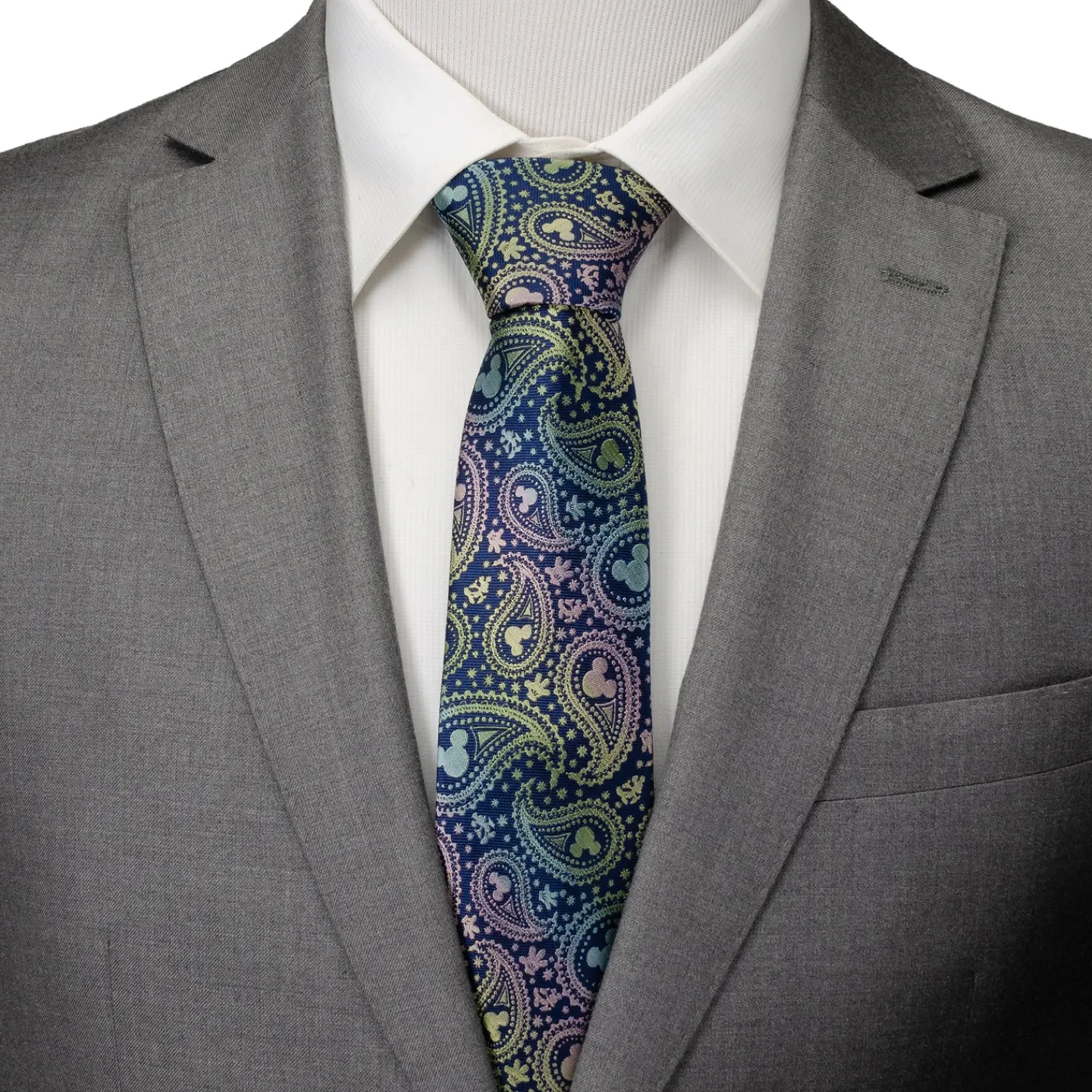 Store Mickey Silhouette Iridescent Navy Tie Disney Ties