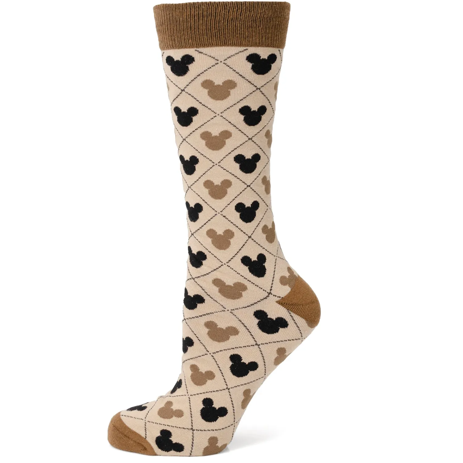 Fashion Mickey Tan Sock & Mickey Lapel Pin Set Socks