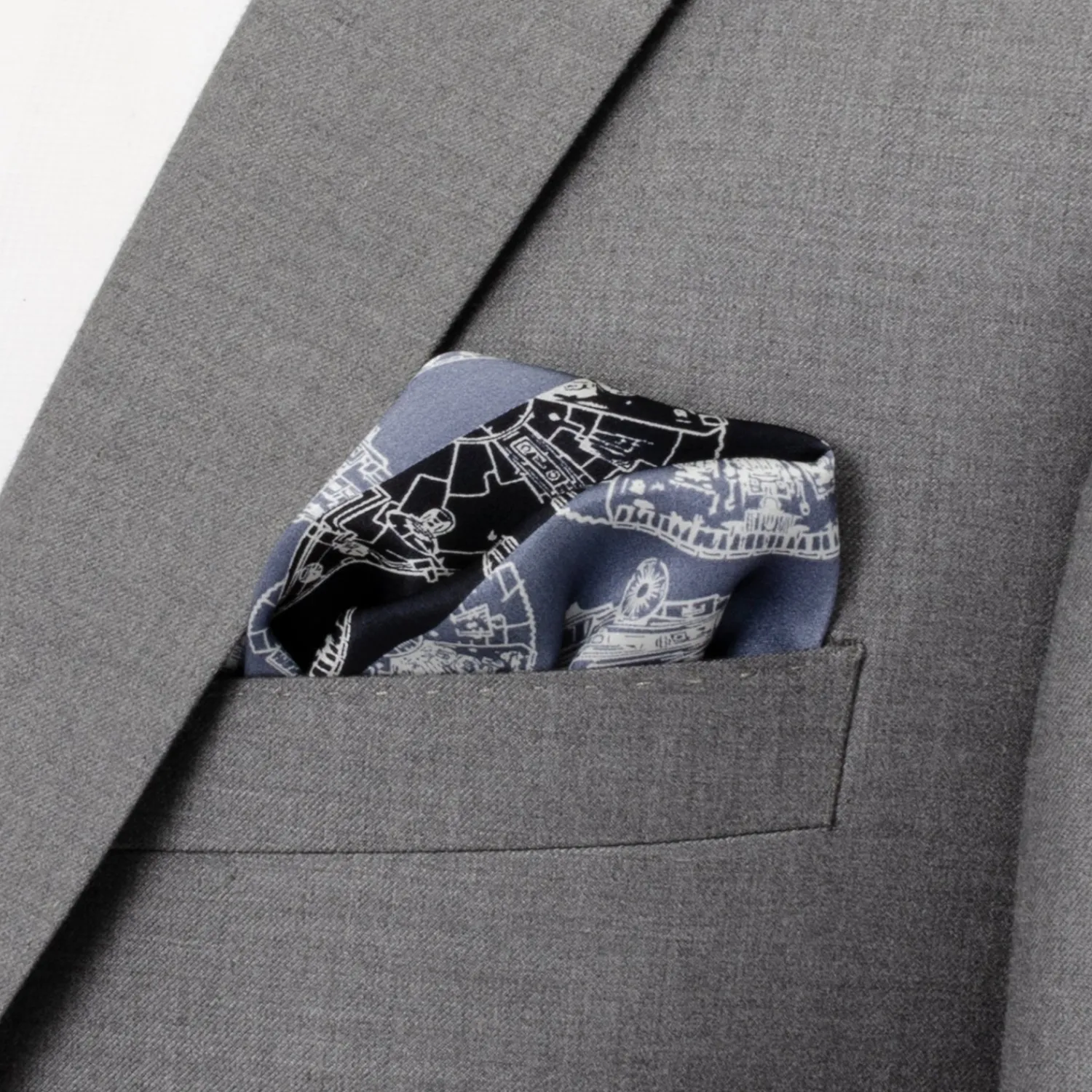 Fashion Millenium Falcon Blue Pocket Square Pocket Squares