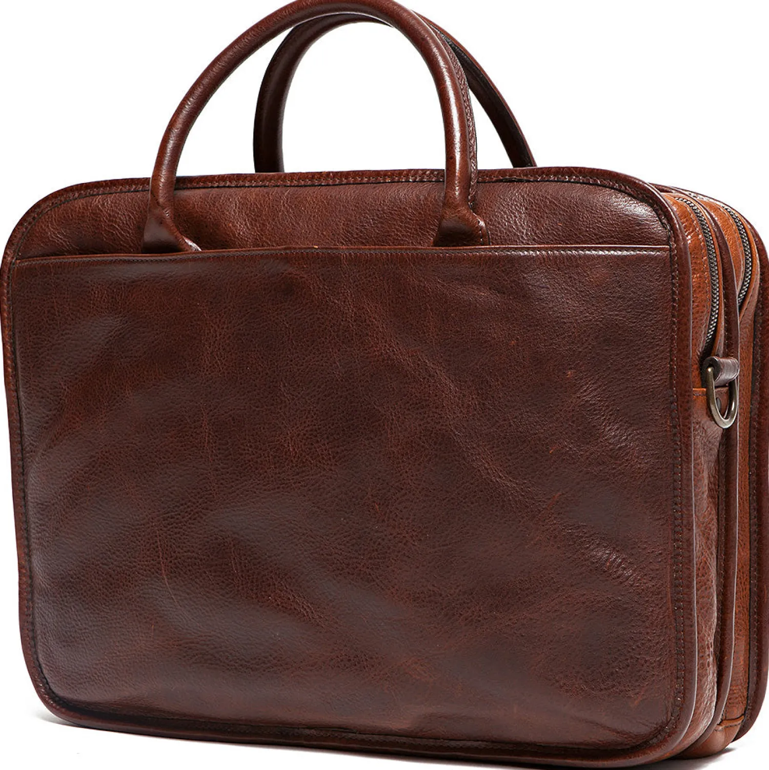 Discount Miller Standard Attache' in Titan Milled Brown Leather Goods | Briefs Bags And Totes