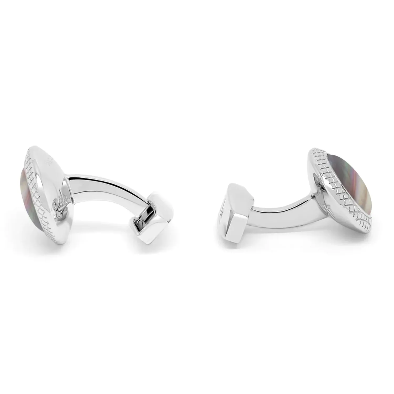 Store Moonlight Bullseye Cufflinks And Studs Set In Black Mother of Pearl Stud Sets