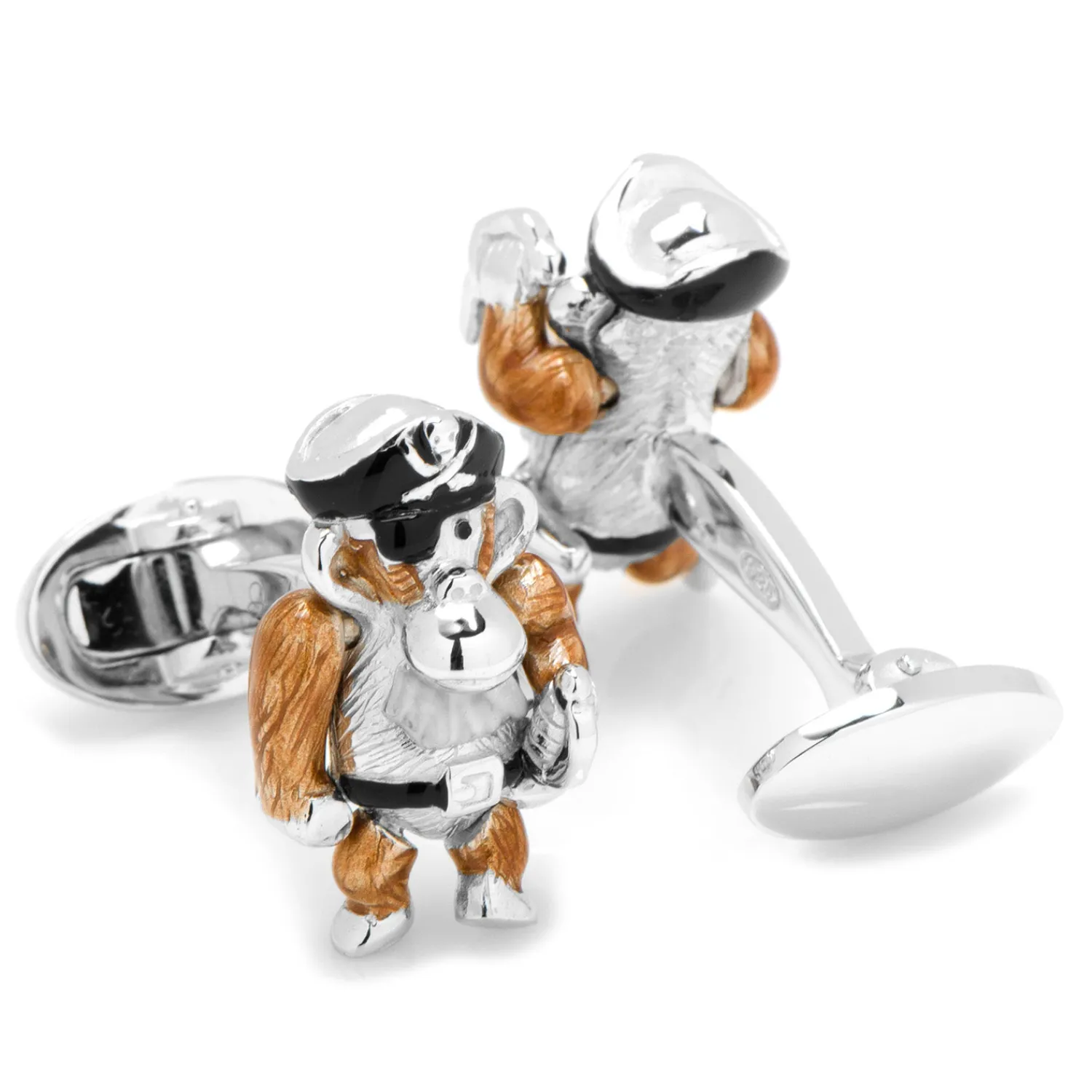 Outlet Moving Monkey Pirate with Hat and Sword Cufflinks Luxury Cufflinks | Hobbies & Interests Cufflinks