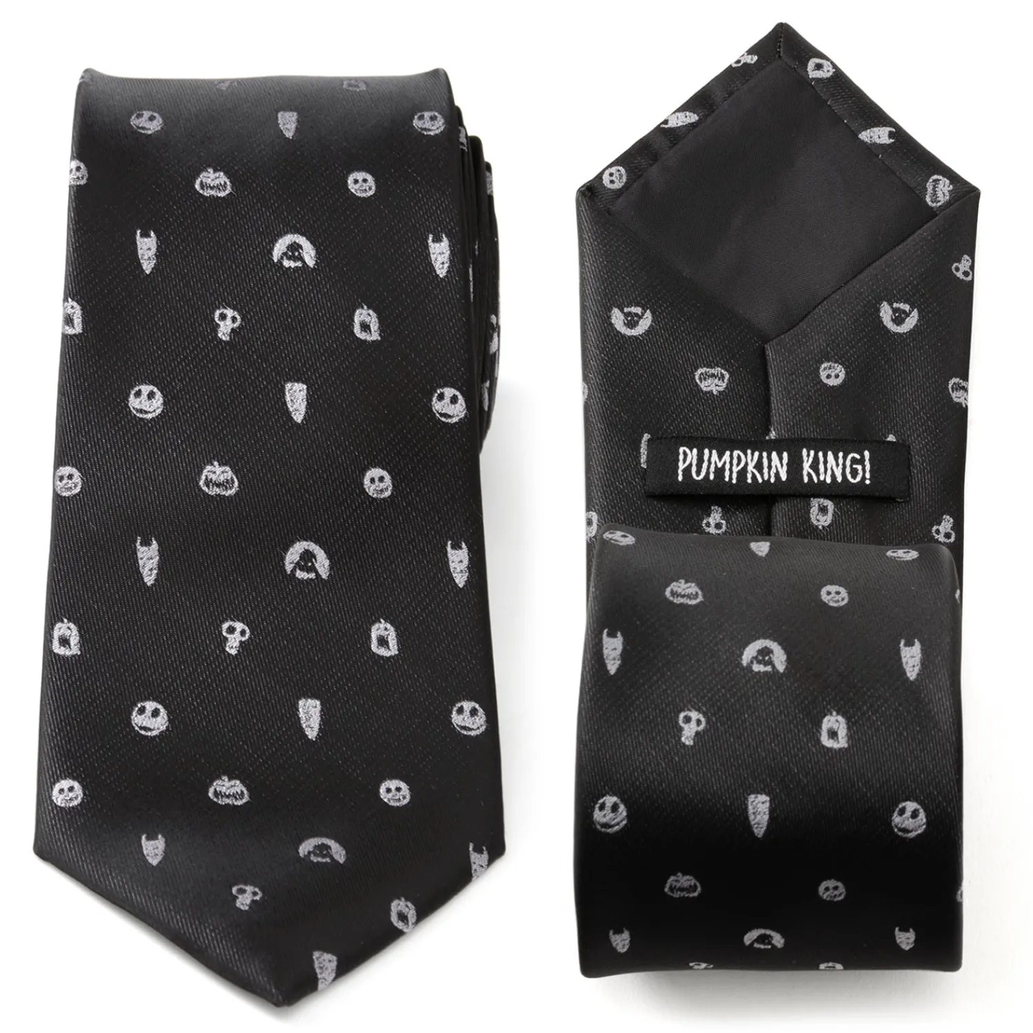 Shop Nightmare Before Christmas Black Gray Men's Tie Disney Ties