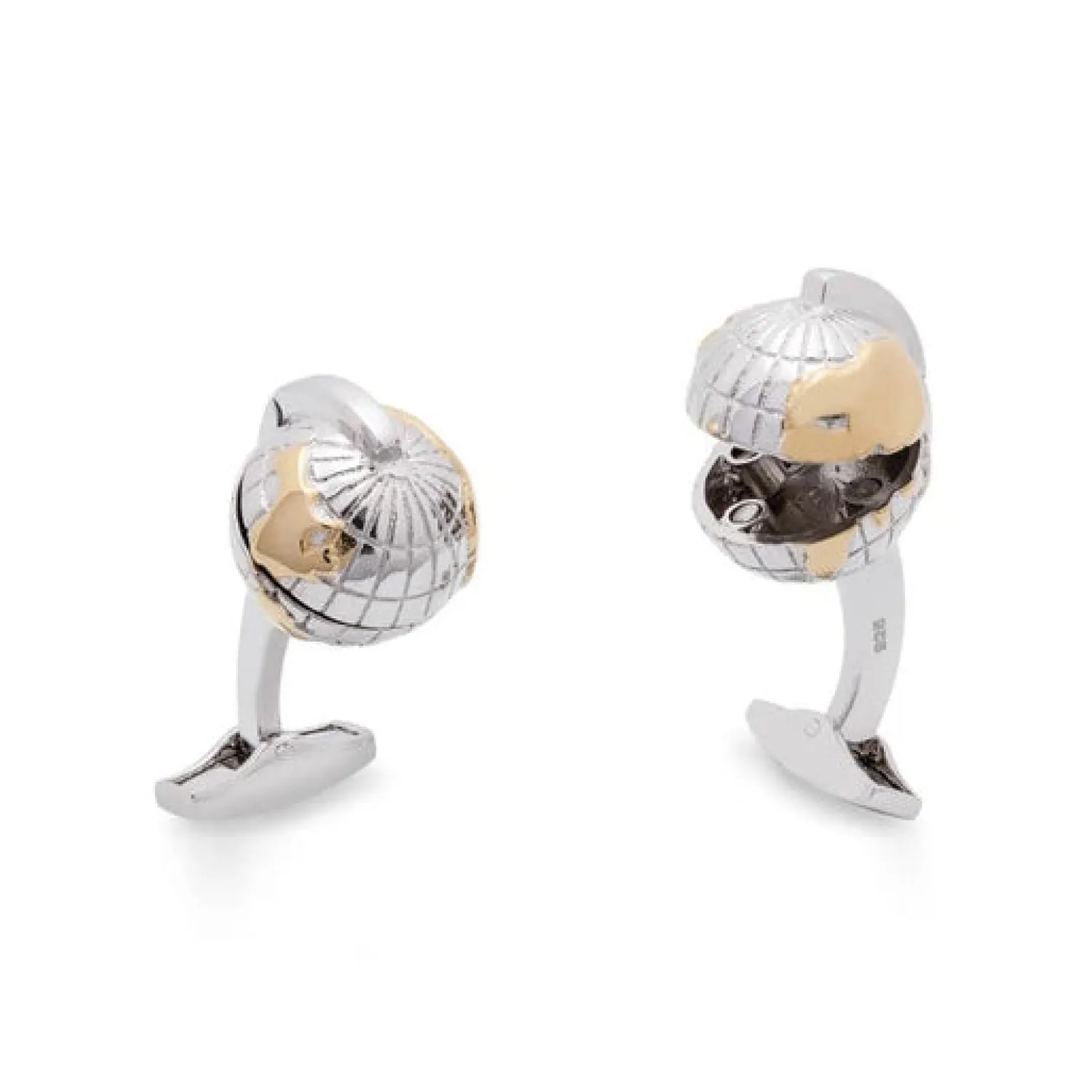 Flash Sale Oceanic Globe Cufflinks in Sterling Silver Luxury Cufflinks | Hobbies & Interests Cufflinks