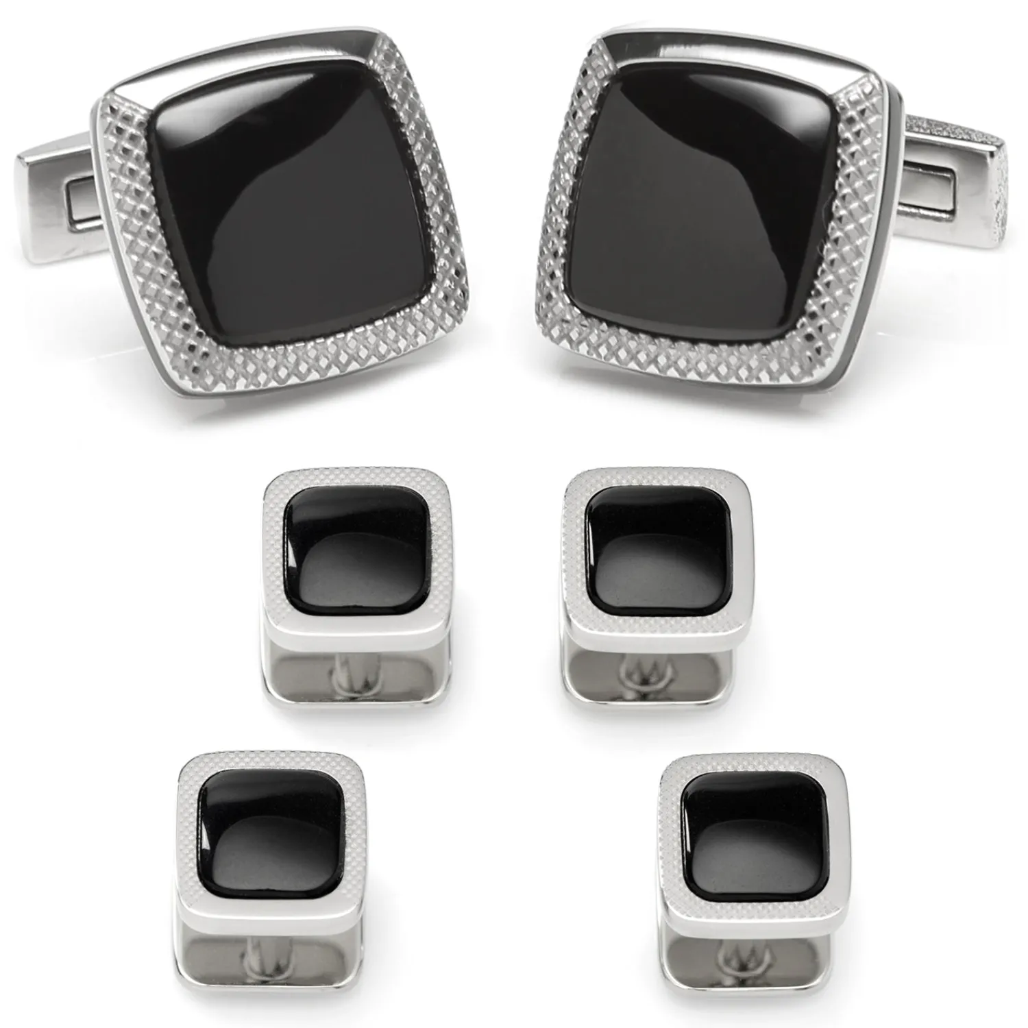 Flash Sale Onyx Cushion Stainless Steel Stud Set Stud Sets