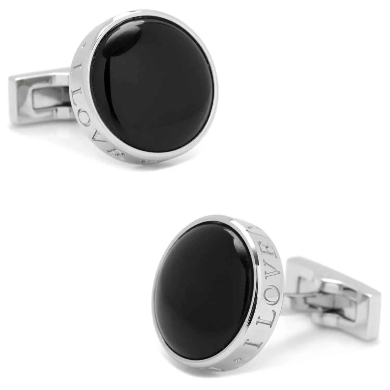 Clearance Onyx I Love You Stainless Steel Cufflinks Luxury Cufflinks | Hobbies & Interests Cufflinks