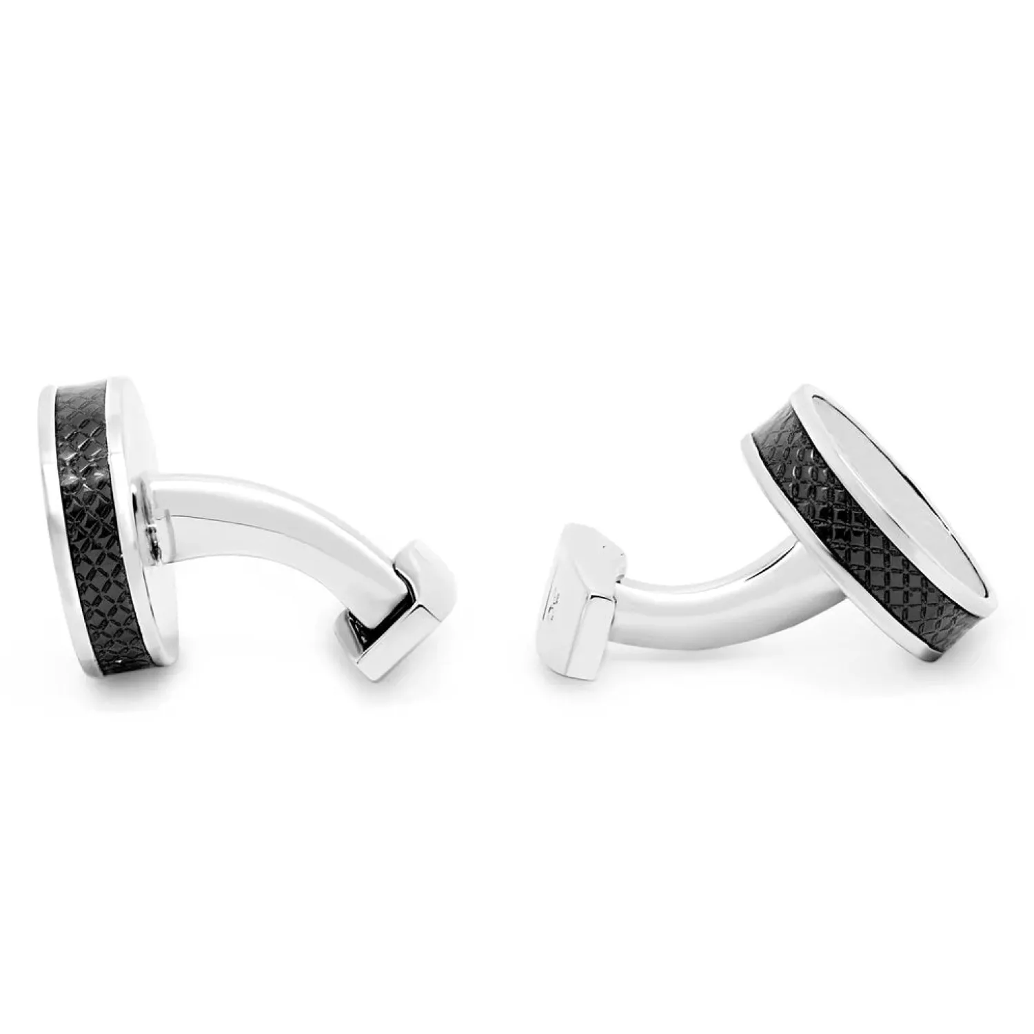 Cheap Palladium plated Carbon Fibre Cufflinks and Shirt Studs Set Stud Sets