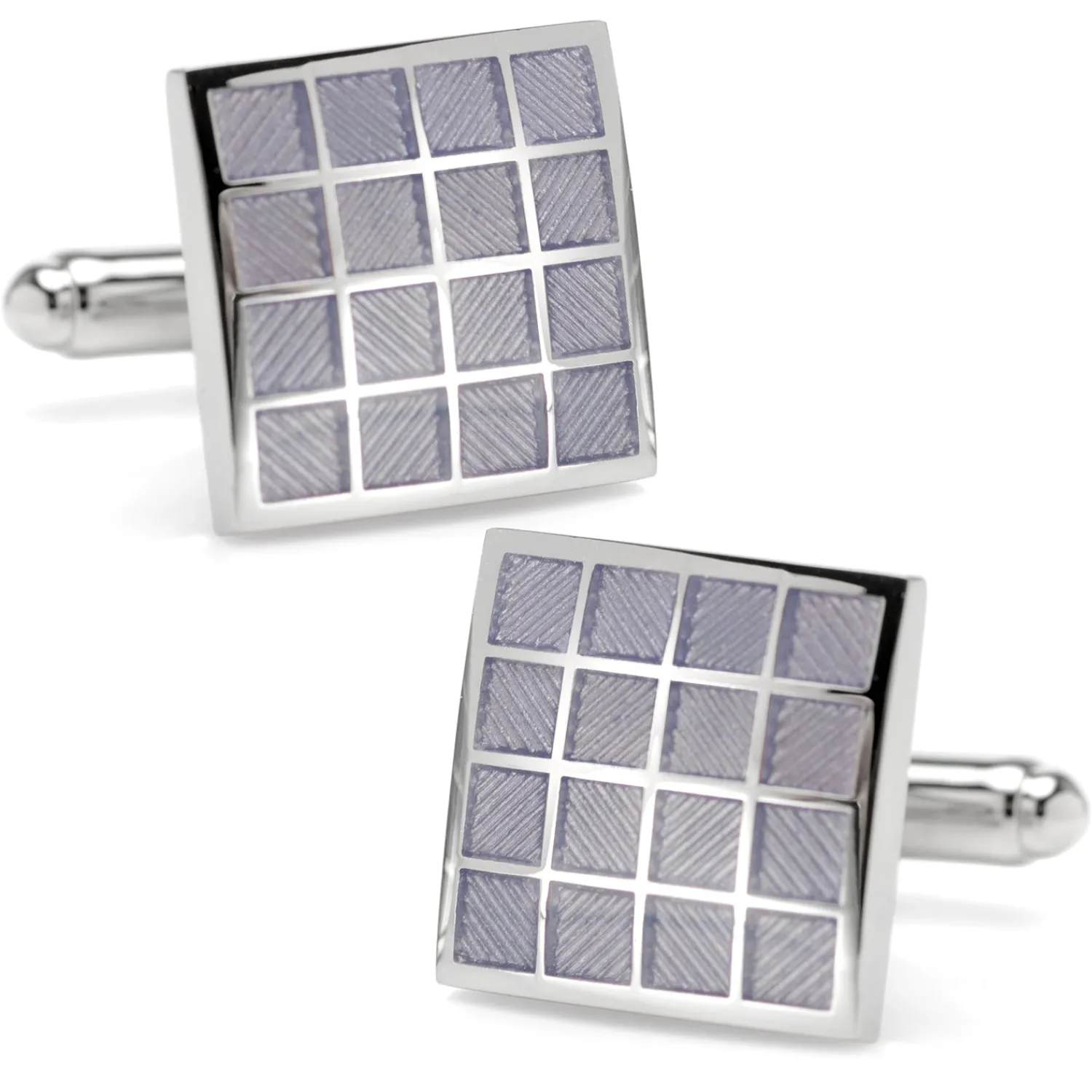 Shop Periwinkle Checker Square Cufflinks Luxury Cufflinks | Hobbies & Interests Cufflinks